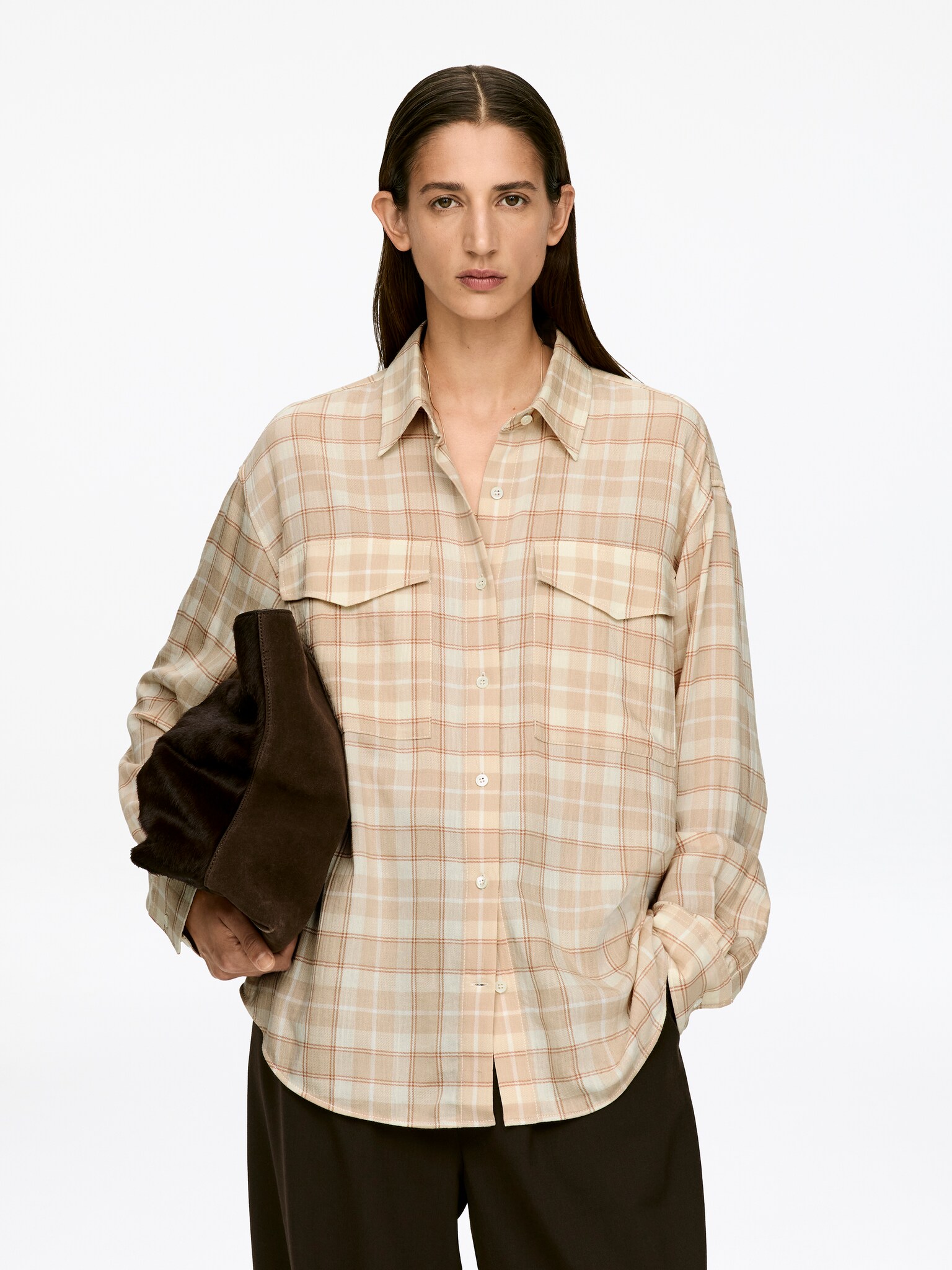 Flannelskjorte - Beige/ternet - 2