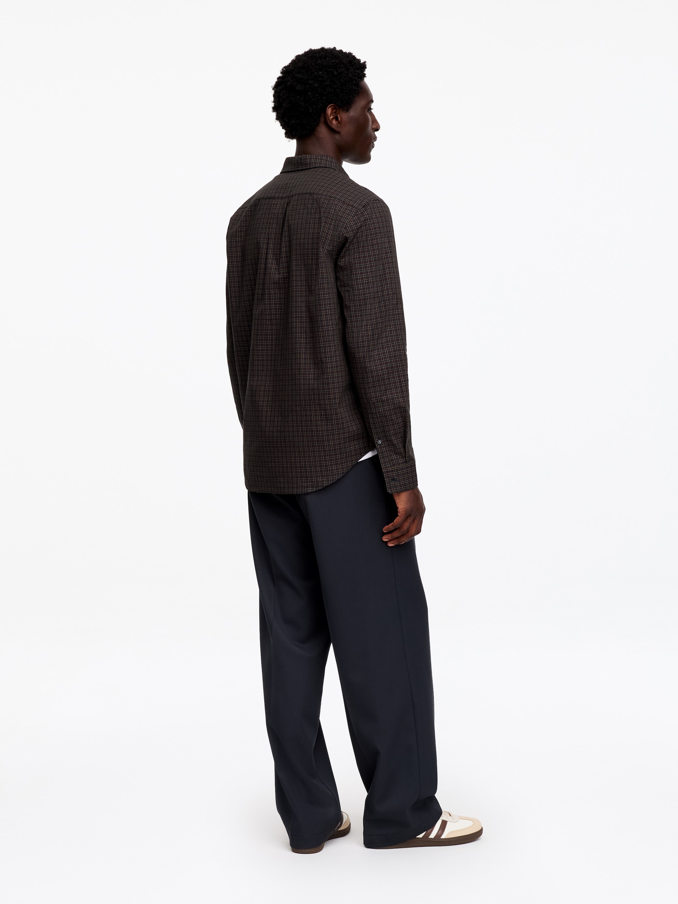 Chemise classique en sergé - Bleu foncé/Carreaux - Regular fit - men - StillMedia/Lookbook - 5