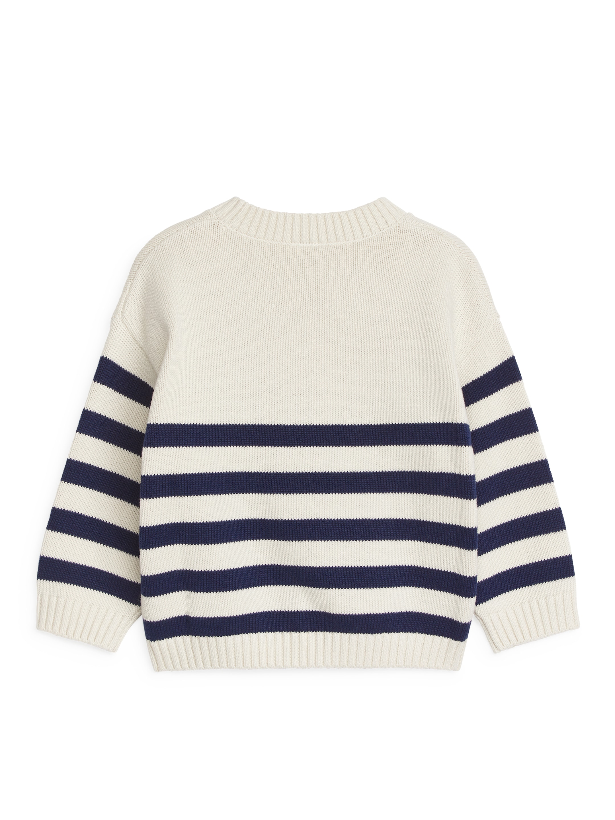 Zobacz większy obraz: Knitted Cotton Jumper - Złamana biel / Granatowy - Dziecko | H&M PL 2