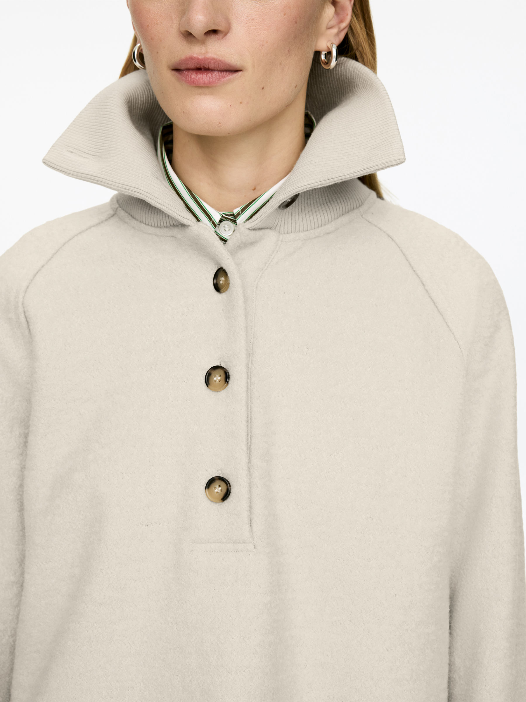 Tröja i valkad ull- och bomullsblandning - Off-white - Oversized - Women - StillMedia/Lookbook - 5