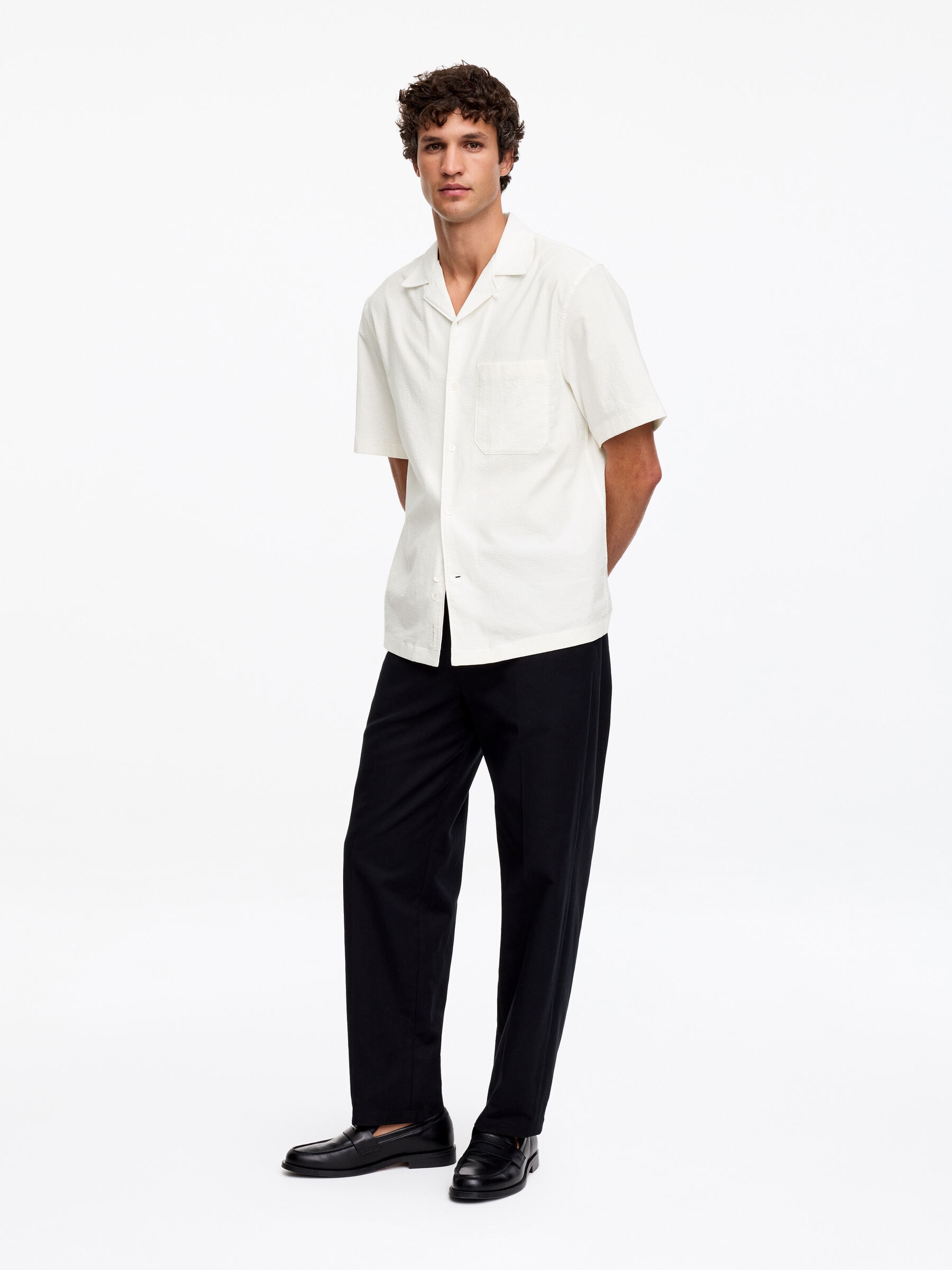 Seersucker Resort Shirt - Off White - Regular fit - Men - StillMedia/Lookbook - 5