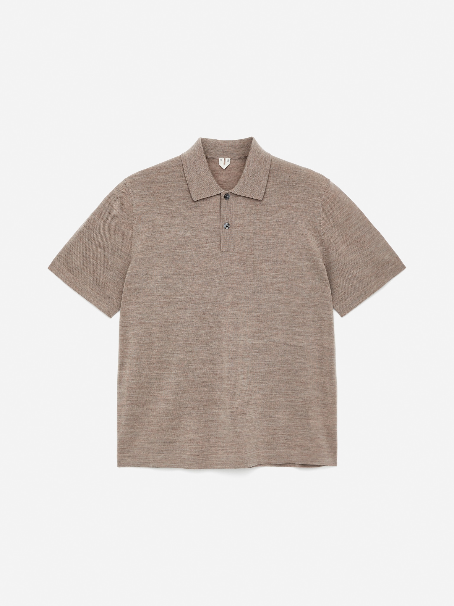 Poloshirt van wol - Beige/Donkerblauw