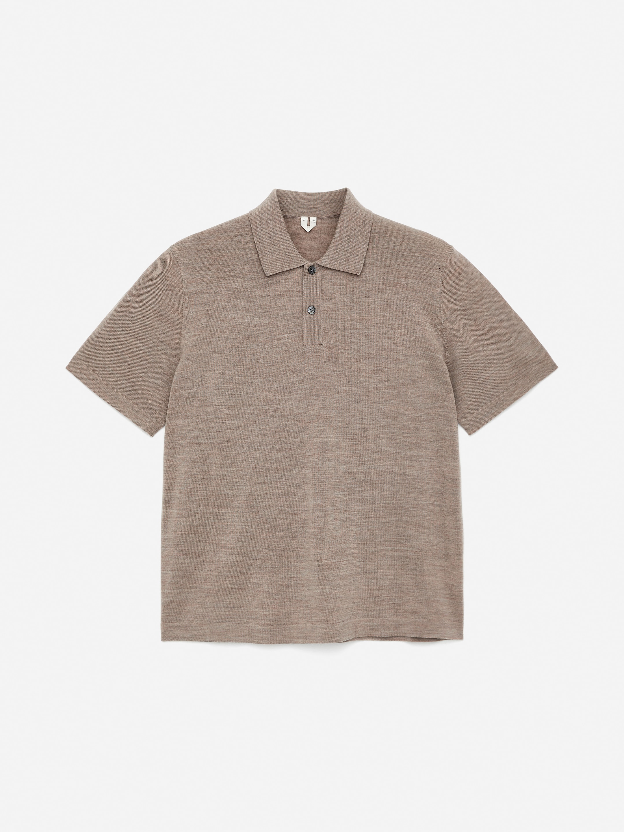 Wool Polo Shirt-#9E8C7B-14692