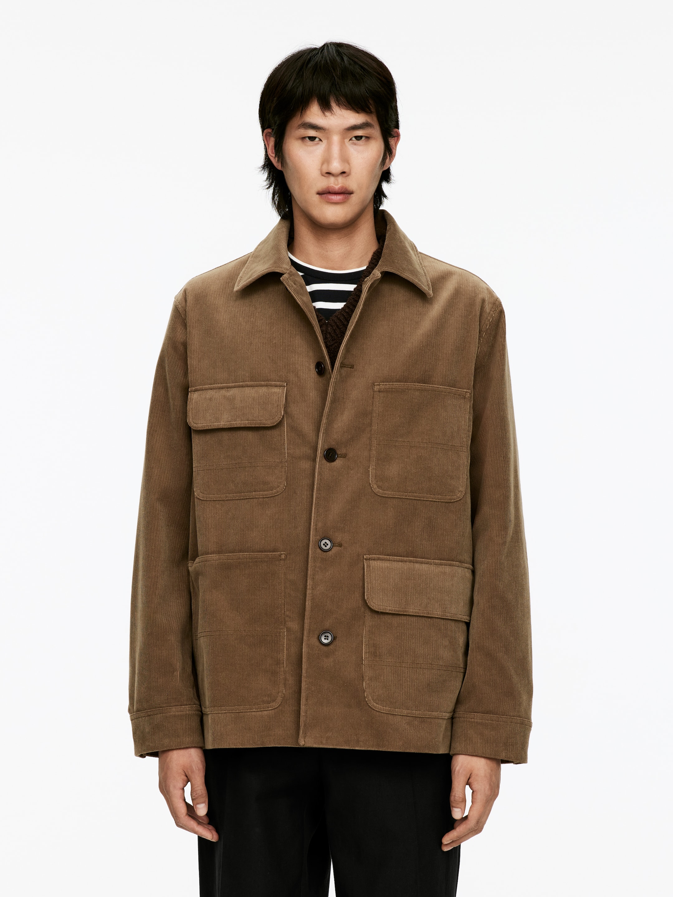 Προβολή μεγαλύτερης εικόνας: Κοτλέ Utility Jacket - Σκούρο Μπεζ - Men | H&M GR 3