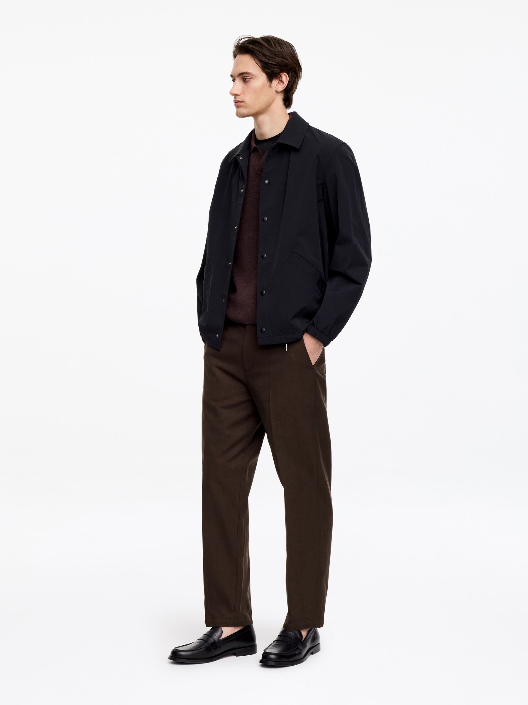 Relaxed Cotton Lyocell Trousers - Brown - Relaxed fit - Men - StillMedia/Lookbook - 2