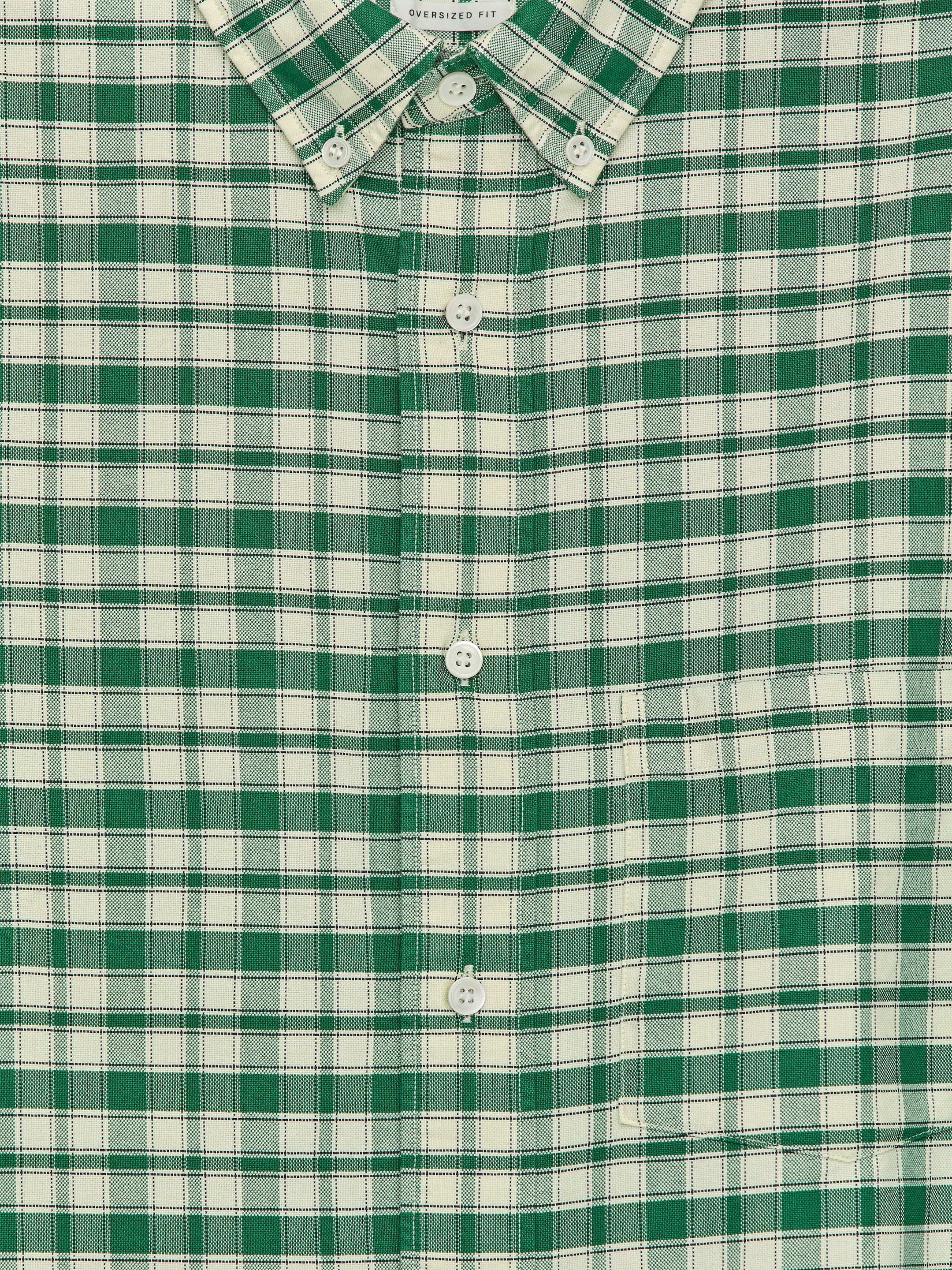 Oversized Oxford Shirt - Green/Checkered - Oversized - Men - StillMedia/DescriptiveDetail - 2