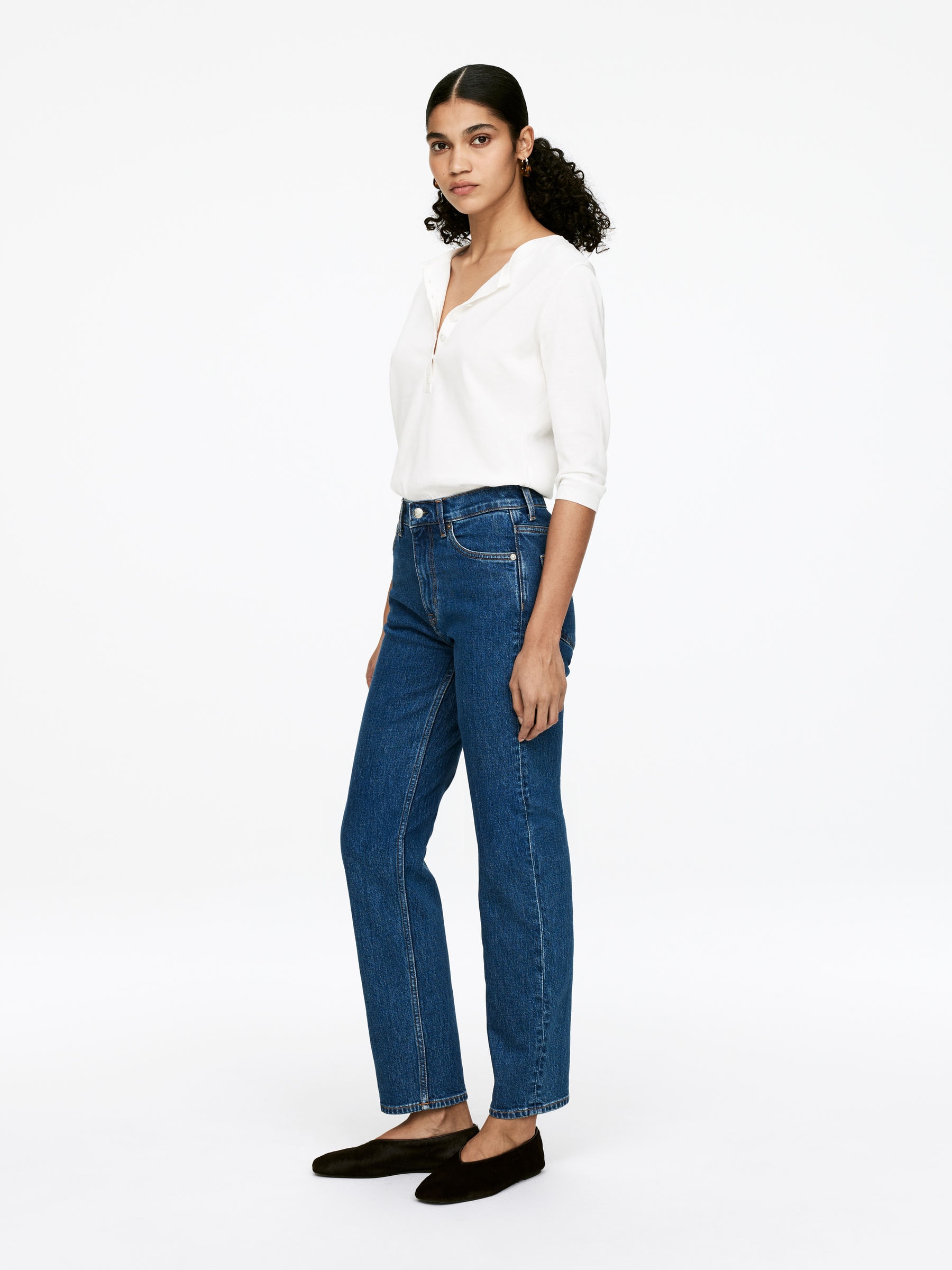 JADE CROPPED smala jeans - Mellanblå - Slim fit - Women - StillMedia/Lookbook - 11