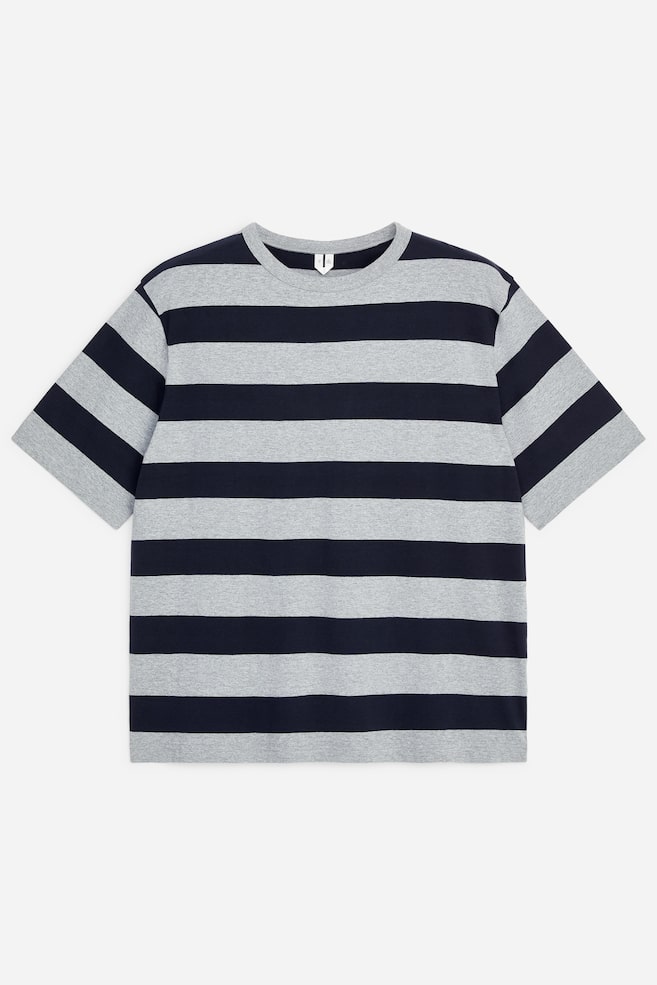 Relaxed T-Shirt - Grey/Dark Blue - 1