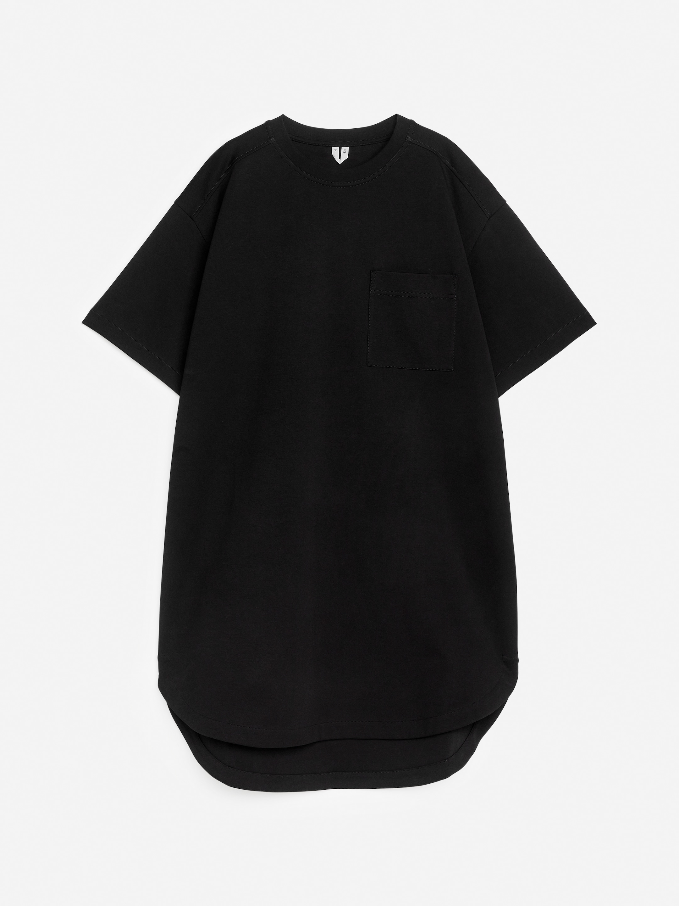 T-Shirt-Kleid aus Baumwolle-Schwarz-11633