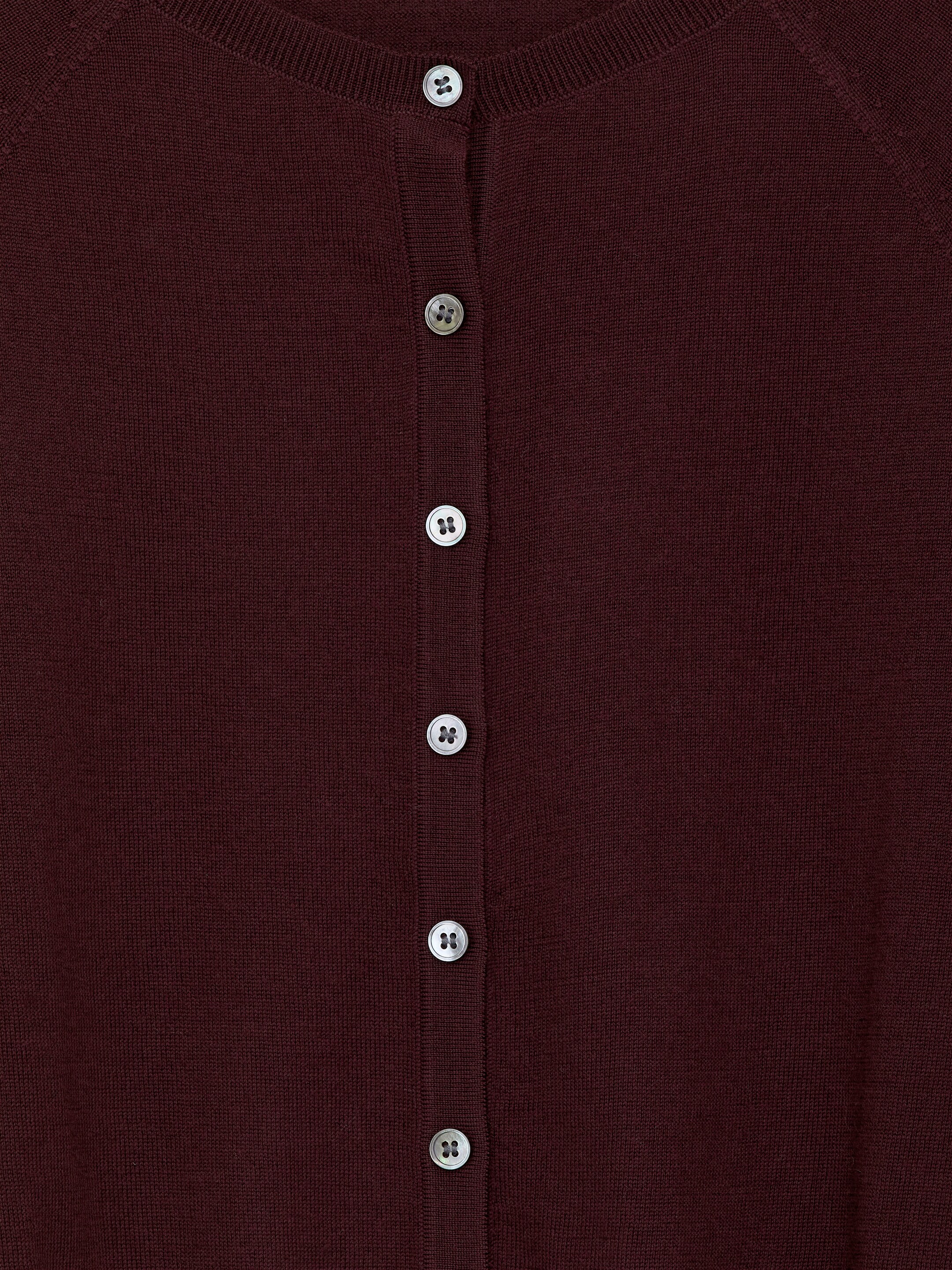 Vis større bilde: Cardigan i merinoull - Burgunder - DAME | H&M NO 6