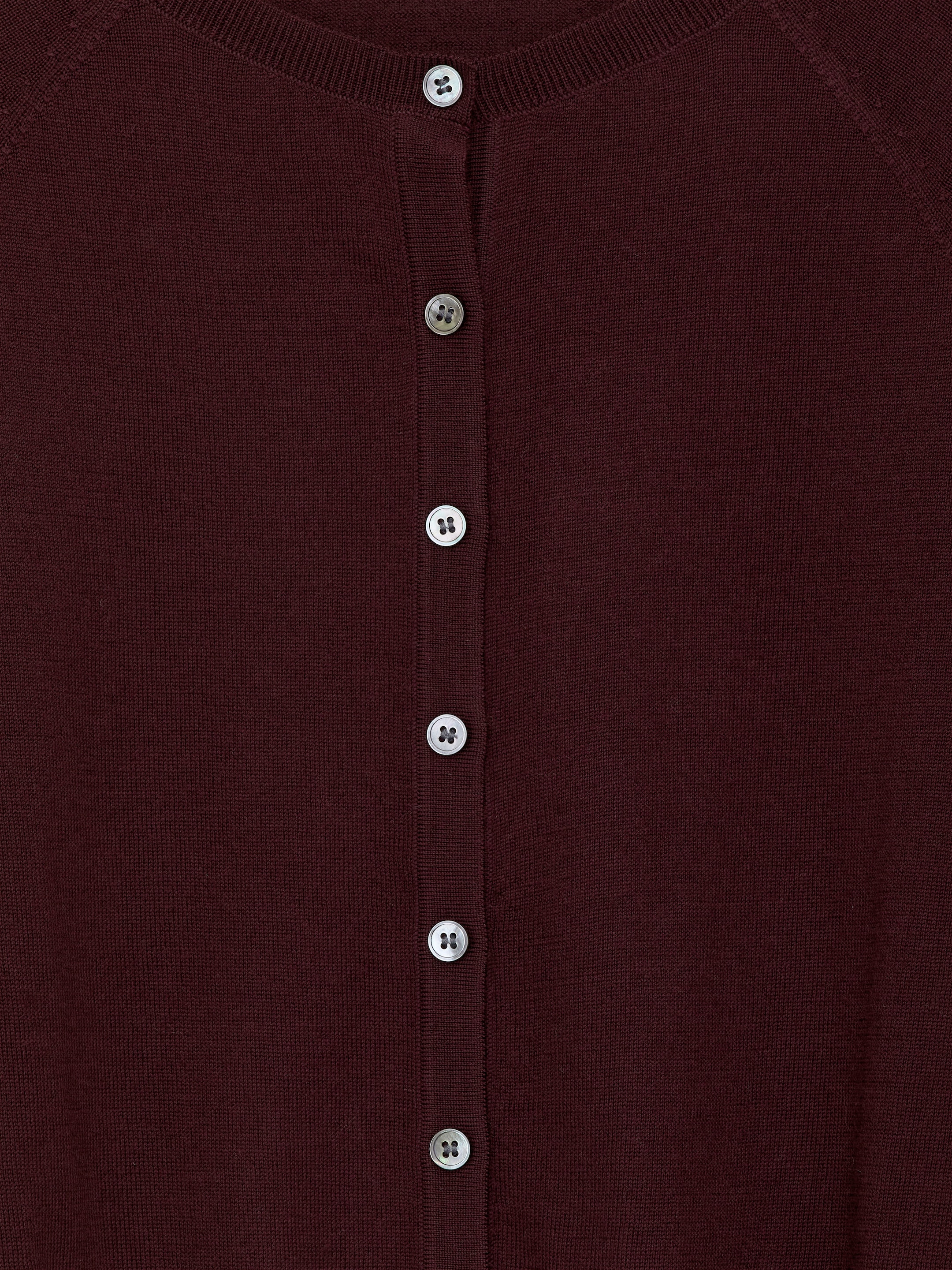 Merino Wool Cardigan - Burgundy - Slim fit - Women - StillMedia/DescriptiveDetail - 1
