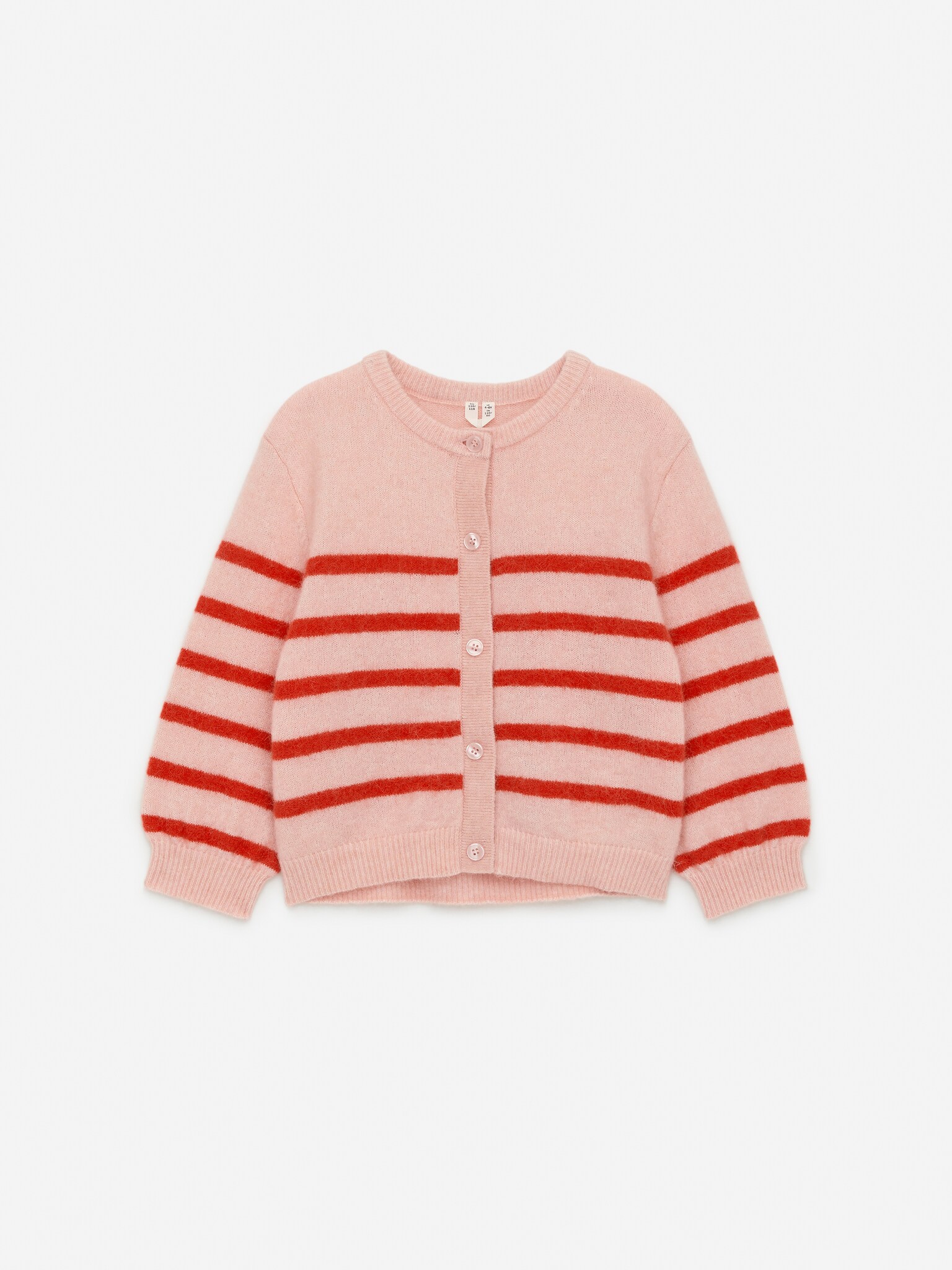 Strickjacke aus Wolle und Alpakawolle - Rosa/Rot/Rosa/rote Herzen