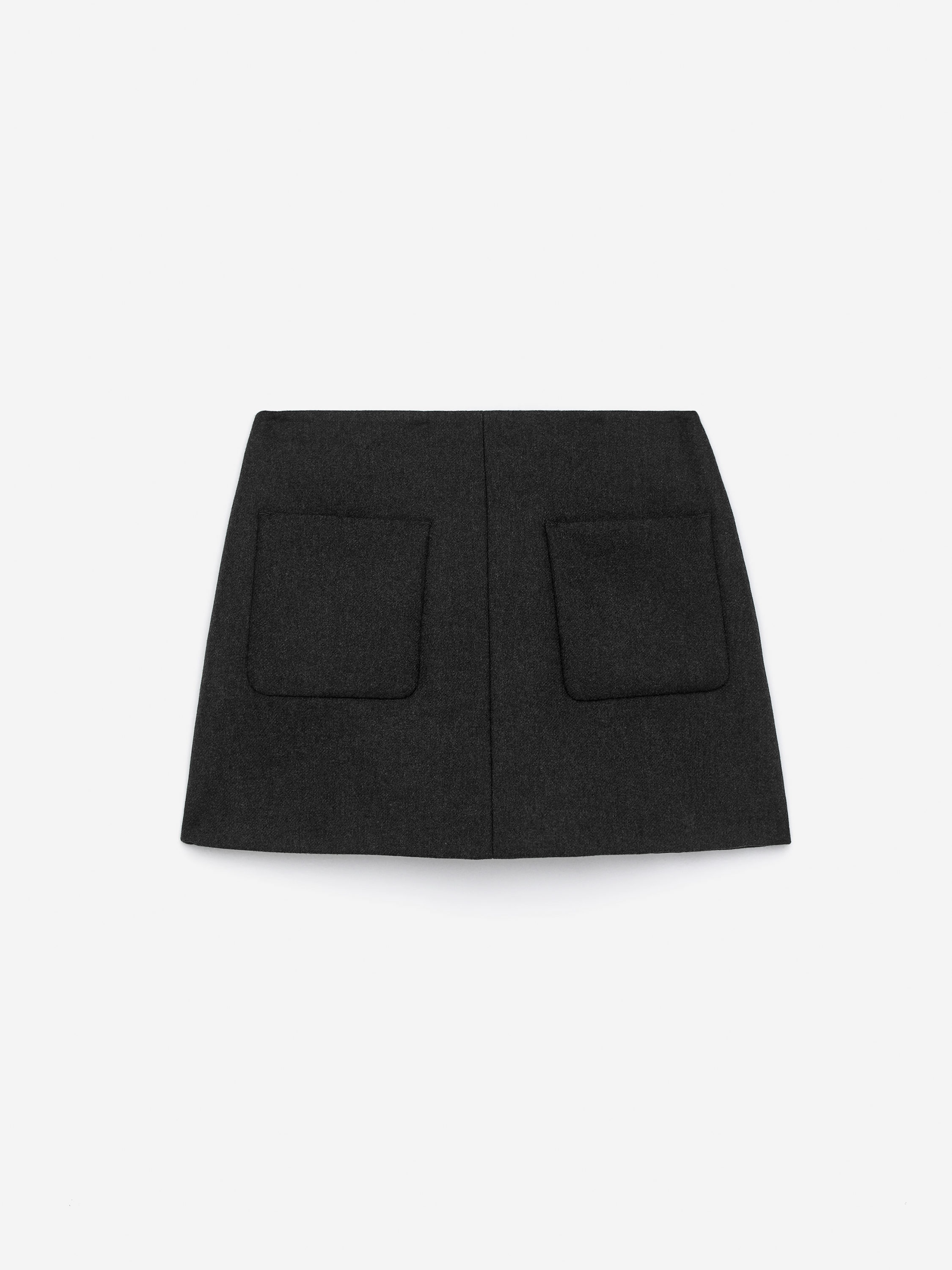 Wool-Blend Mini Skirt - Dark Grey - Regular fit - Women - StillMedia/DescriptiveStillLife - 3