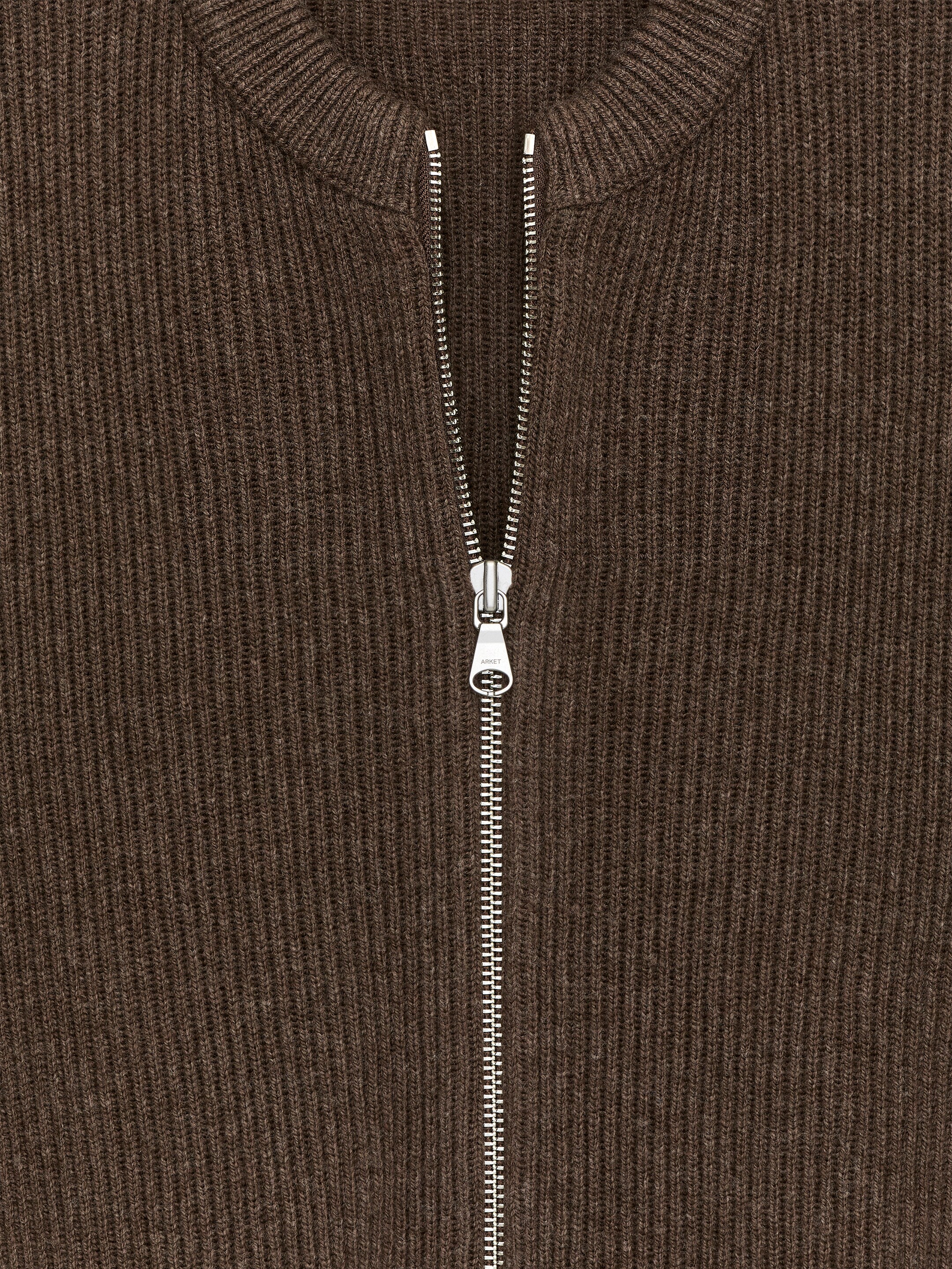 Strickjacke aus Wolle mit Reißverschluss - Braun meliert - Loose Fit - Men - StillMedia/DescriptiveDetail - 1