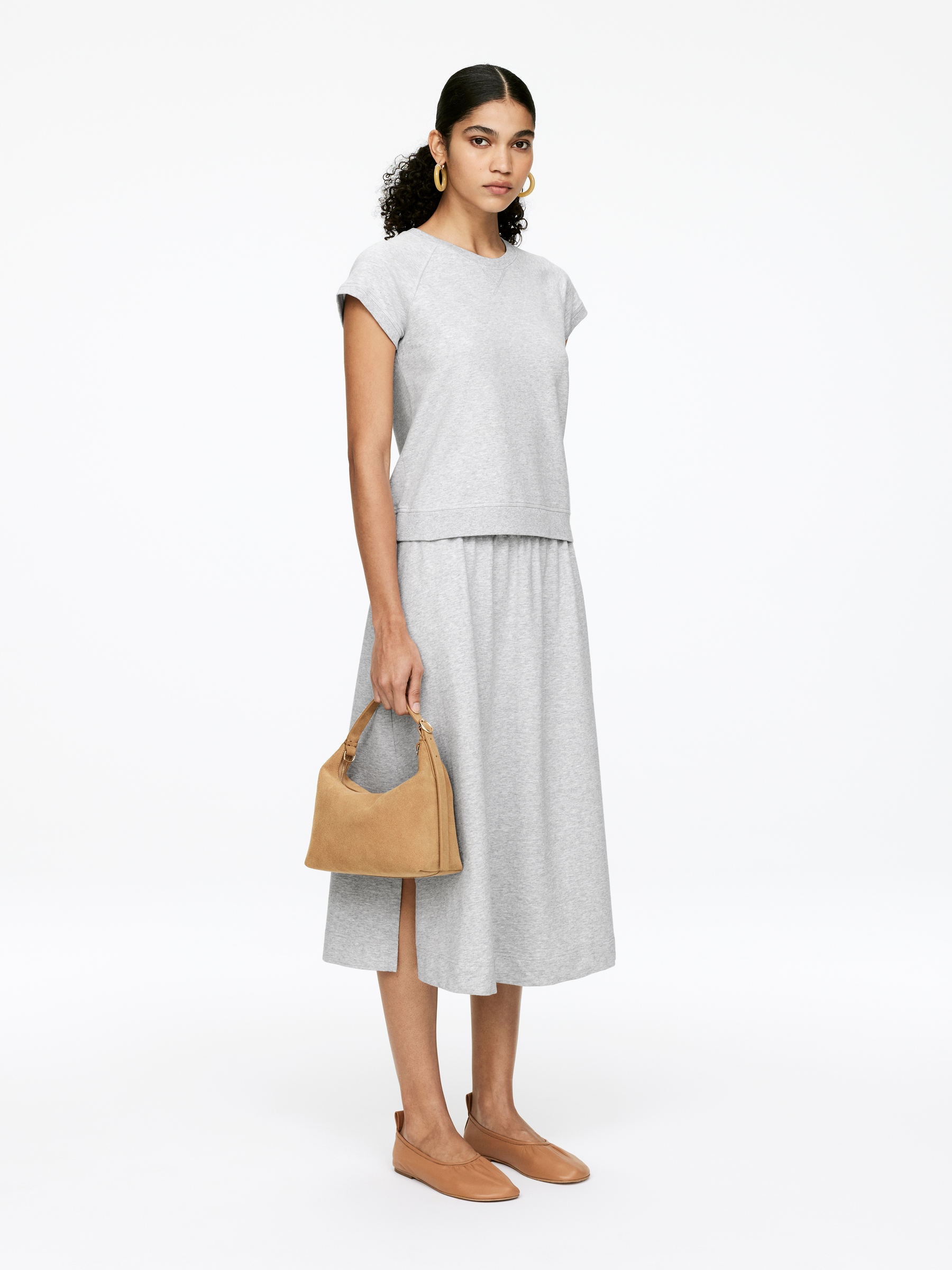 T-shirt med raglanärm - Gråmelerad - Slim fit - Women - StillMedia/Lookbook - 6