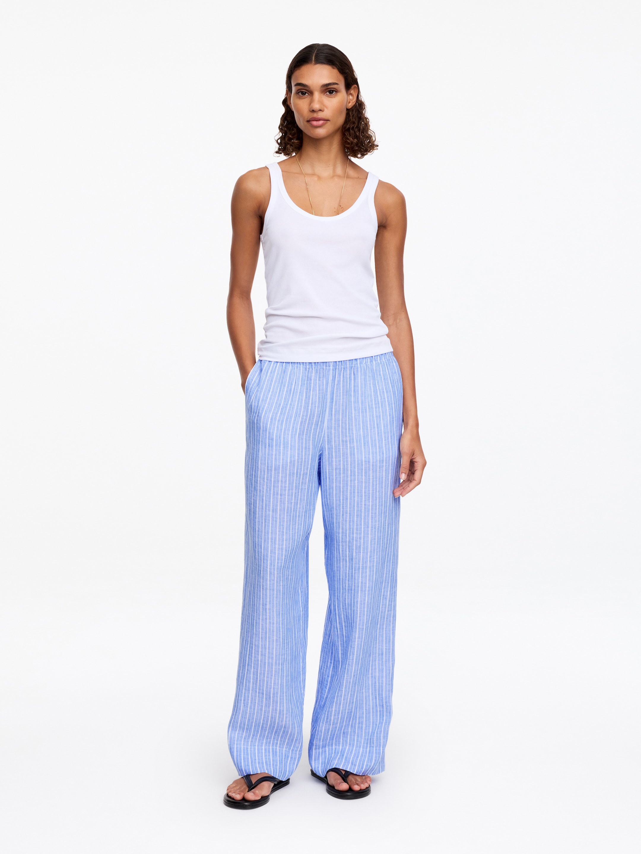 Leinenhose - Blau/Weiß - Relaxed Fit - Damen - StillMedia/Lookbook - 10