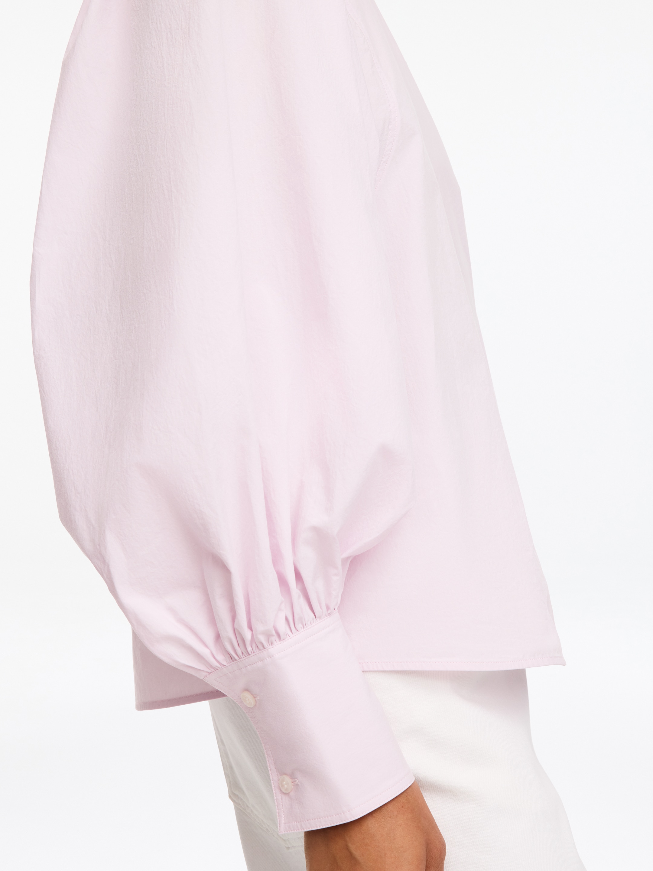 Baumwollbluse mit voluminösen Ärmeln - Rosa - Regular Fit - Women - StillMedia/Lookbook - 2