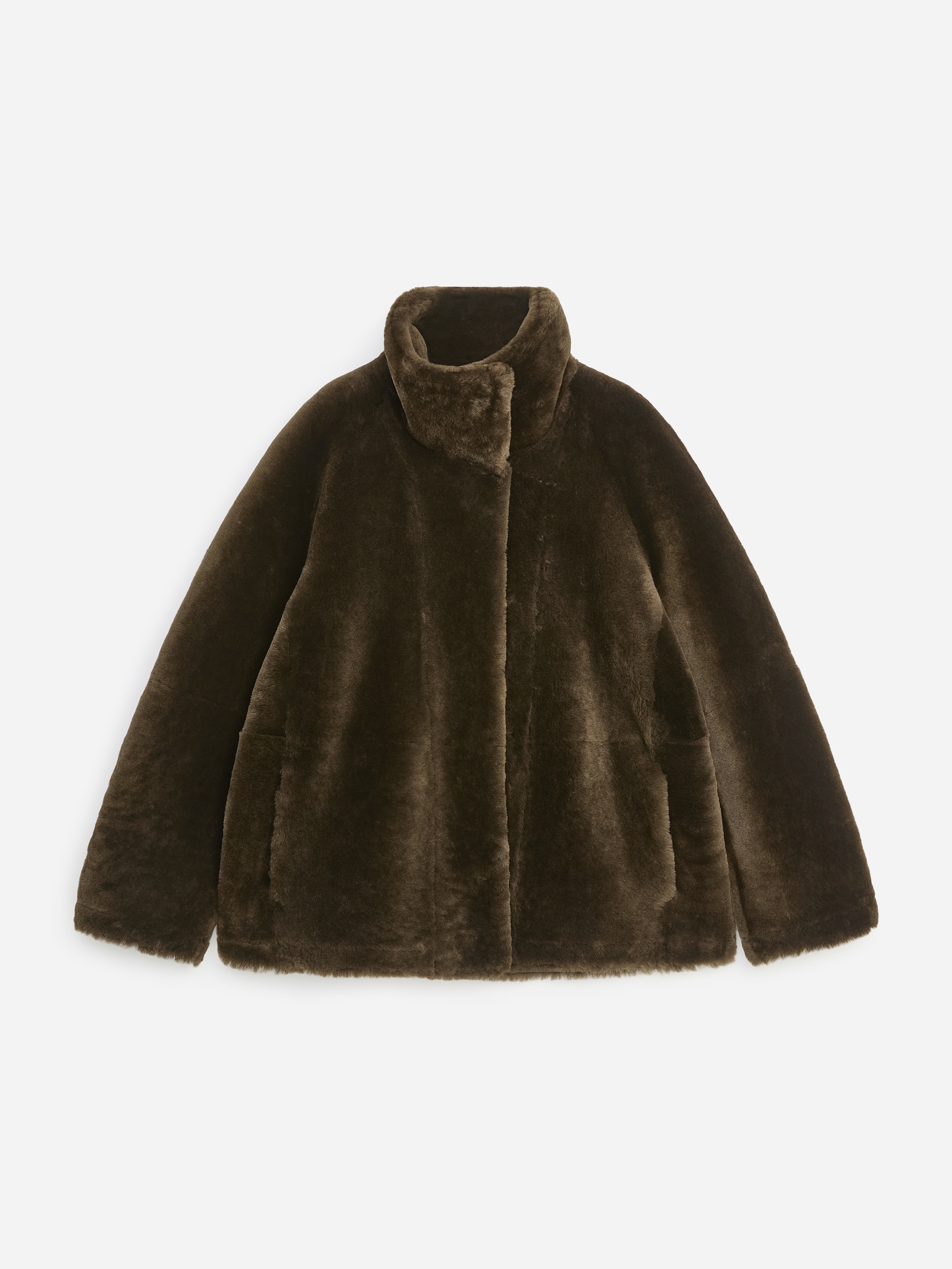 Cappotto in shearling dalla vestibilità rilassata - Verde scuro - Relaxed fit - women - StillMedia/DescriptiveStillLife - 2