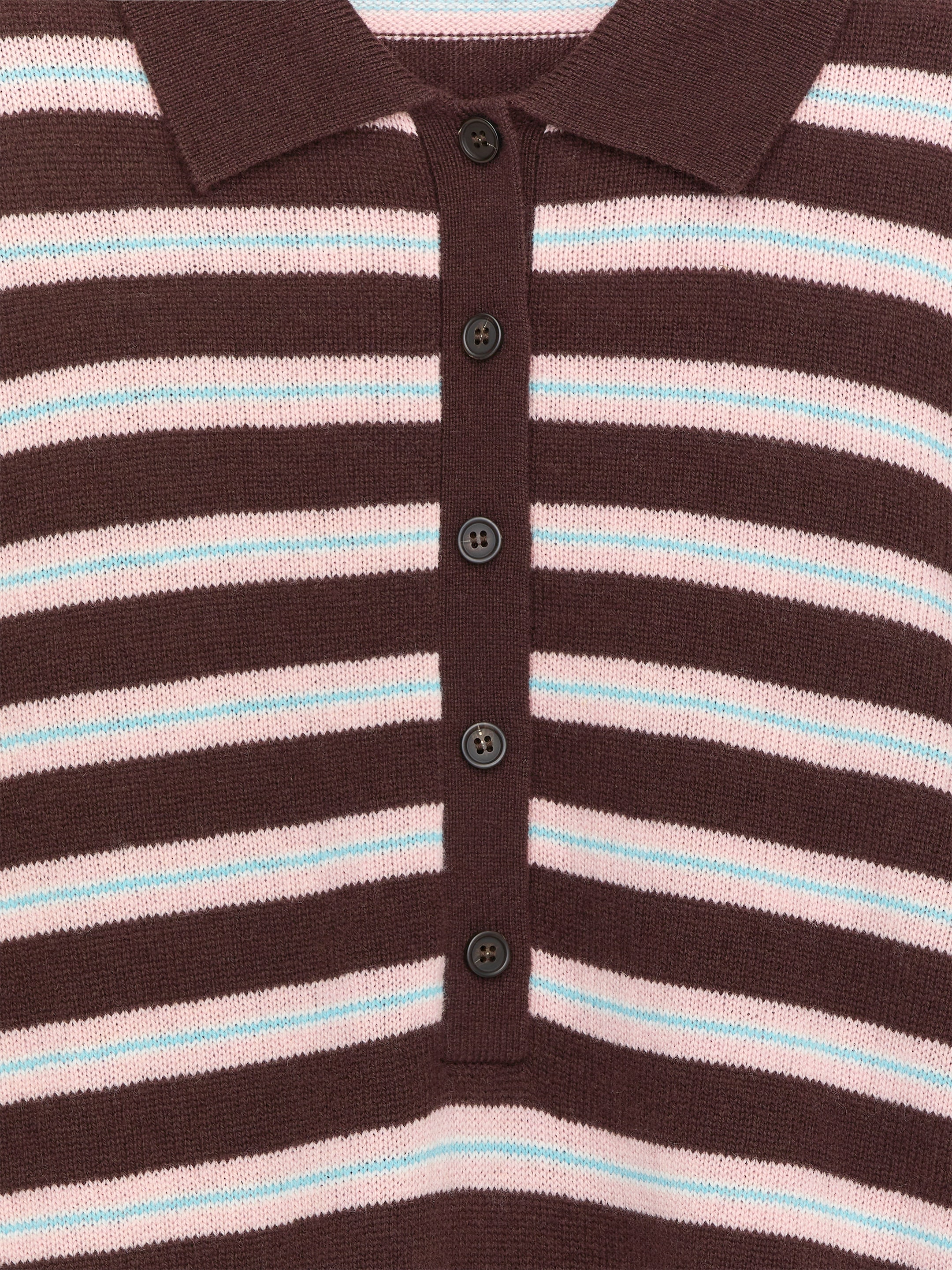 Polo shirt i ull - Brun/grå/rosa - Regular fit - Women - StillMedia/DescriptiveDetail - 2