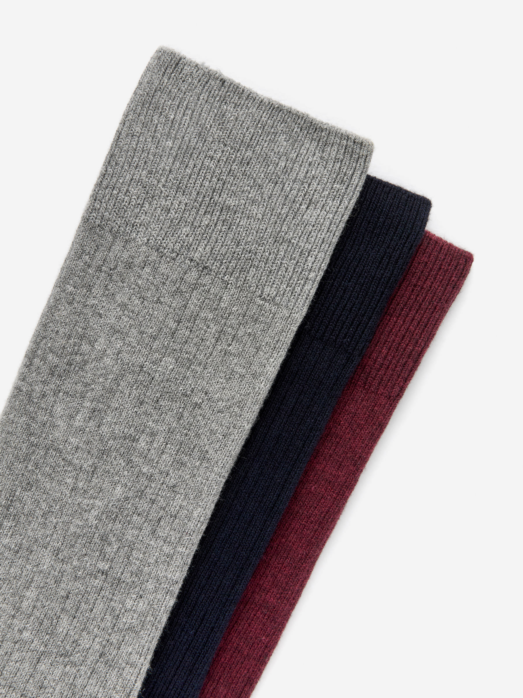 Supima Cotton Rib Socks Set of 3 pairs - Grey/Blue/Burgundy - Men - StillMedia/DescriptiveDetail - 1