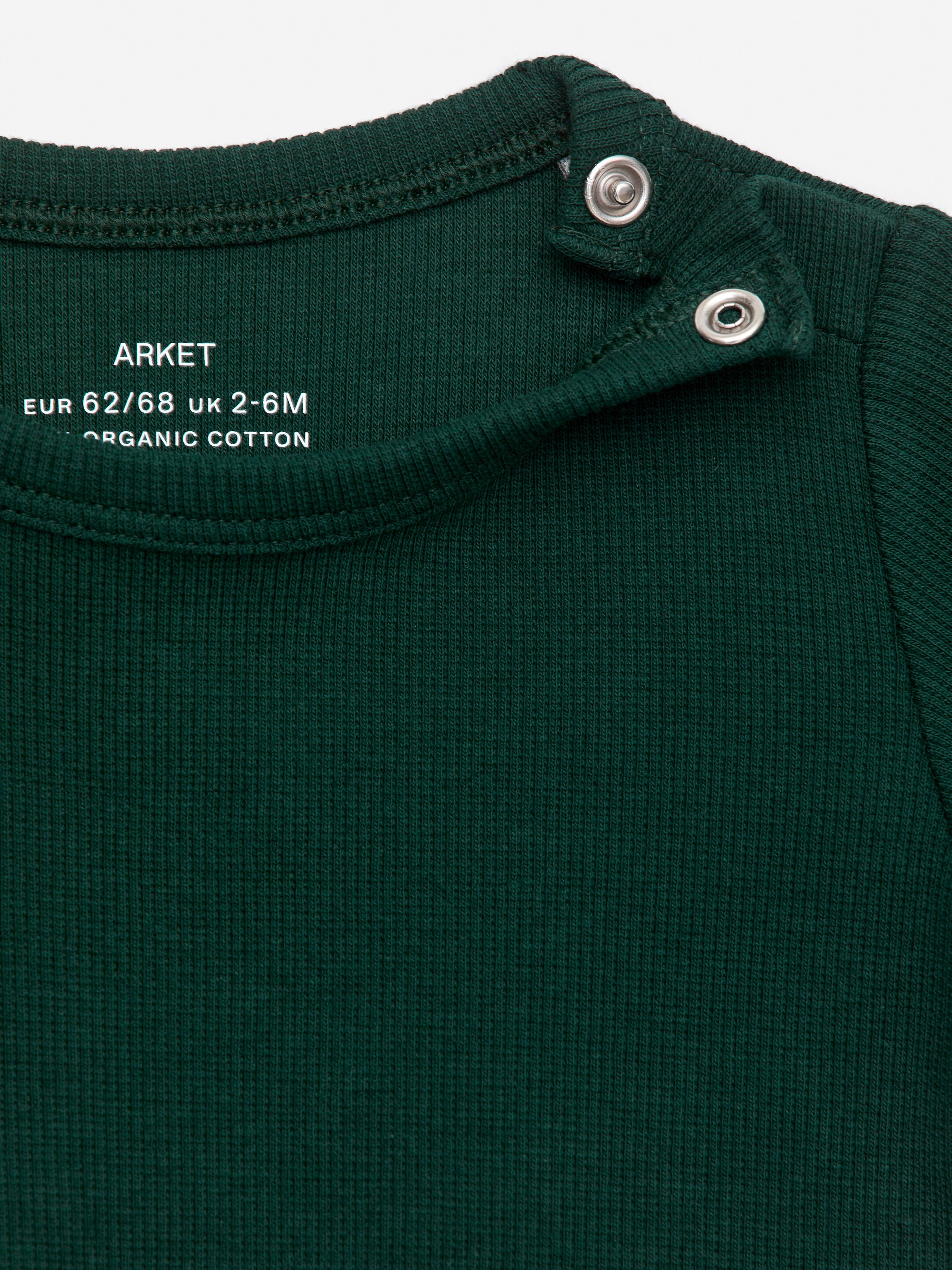 Vis større bilde: Ribbed Long-Sleeve Bodysuit - Mørkegrønn - BARN | H&M NO 3