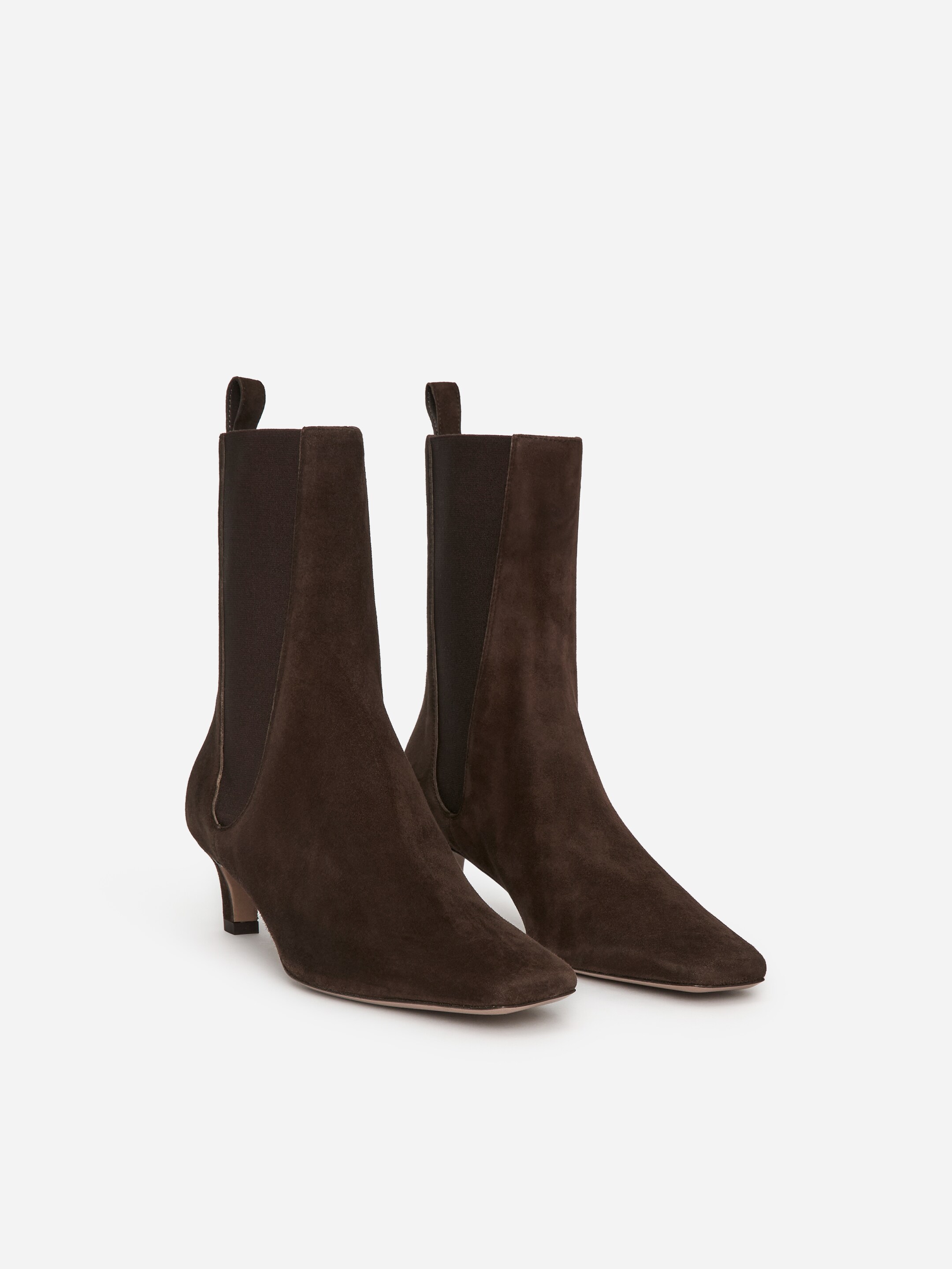 Visualizza immagine più grande: Stivaletti in pelle scamosciata - Marrone scuro - DONNA | H&M IT 2