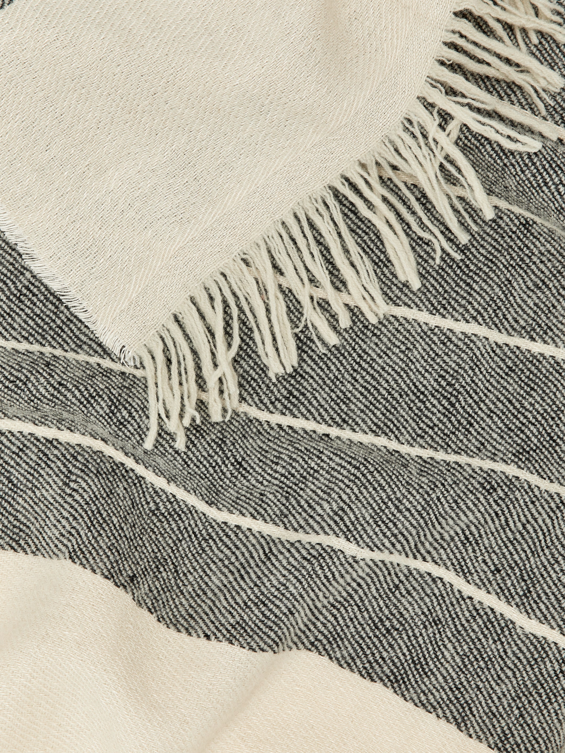 Grösseres Bild ansehen: Decke aus Leinen und Wolle - Cremeweiß/Schwarz - HOME | H&M CH 2