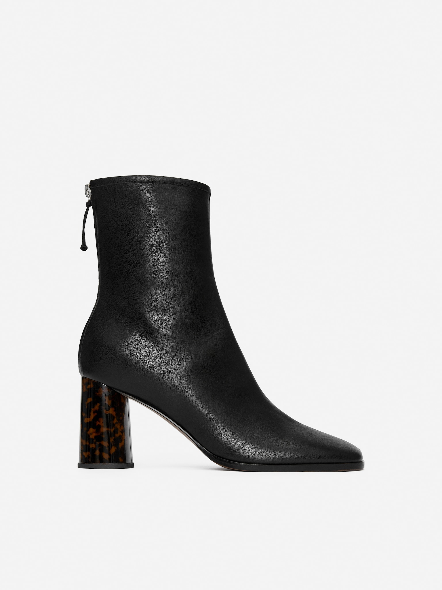 Tortoise-Heel Sock Boots - Black
