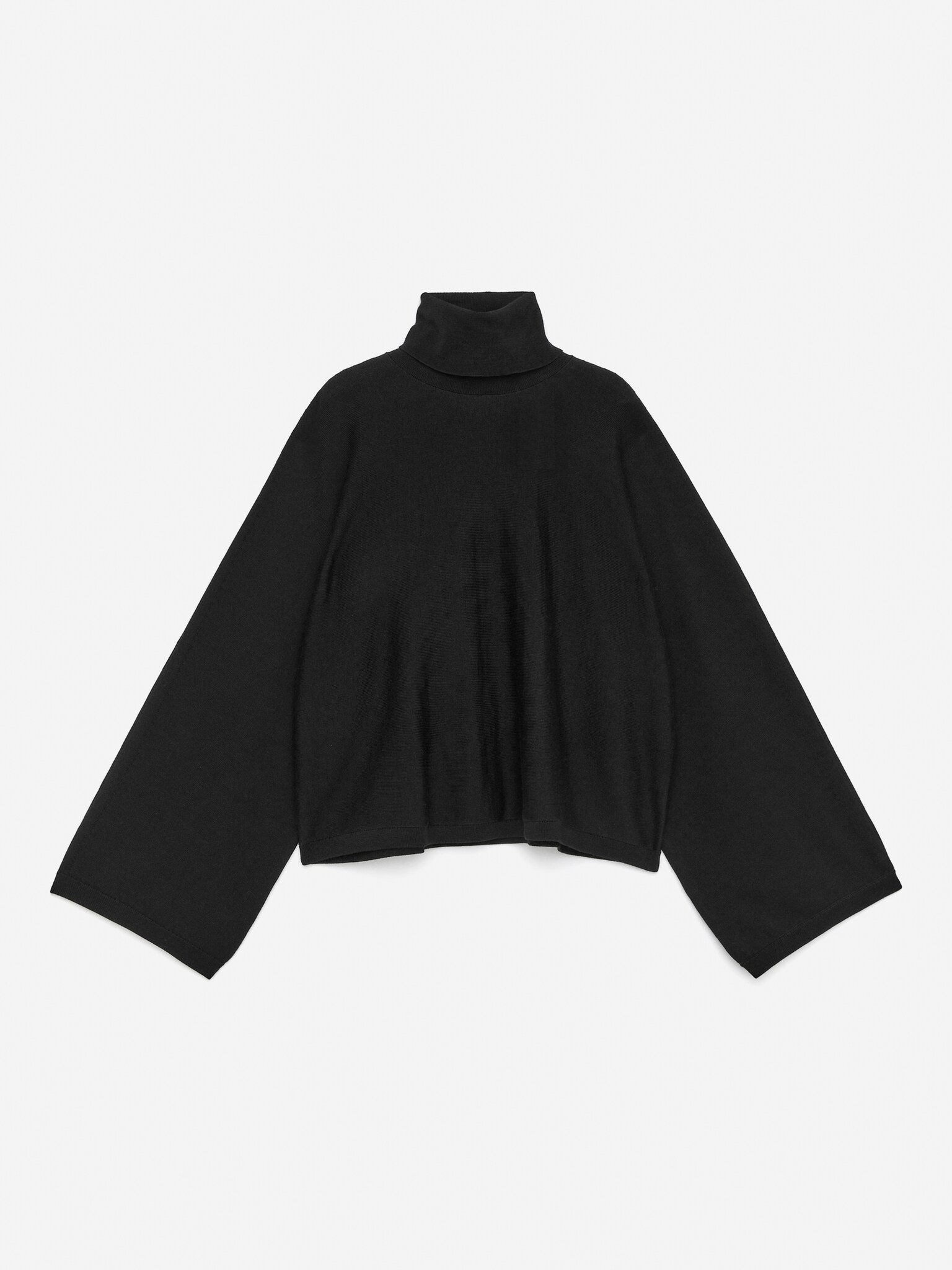 Pull col roulé en laine mérinos - Noir - 2