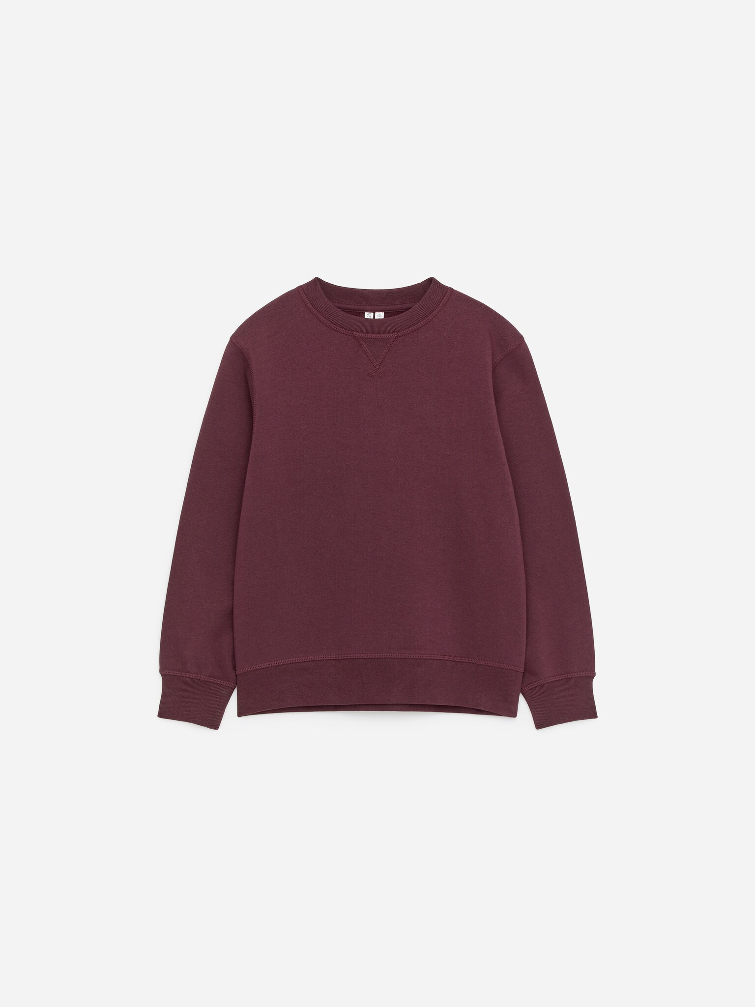 Camisola em malha French Terry - Bordeaux/Laranja/Azul escuro/Cinzento mesclado/Verde escuro/Rosa lilás/Azul-céu/Ameixa