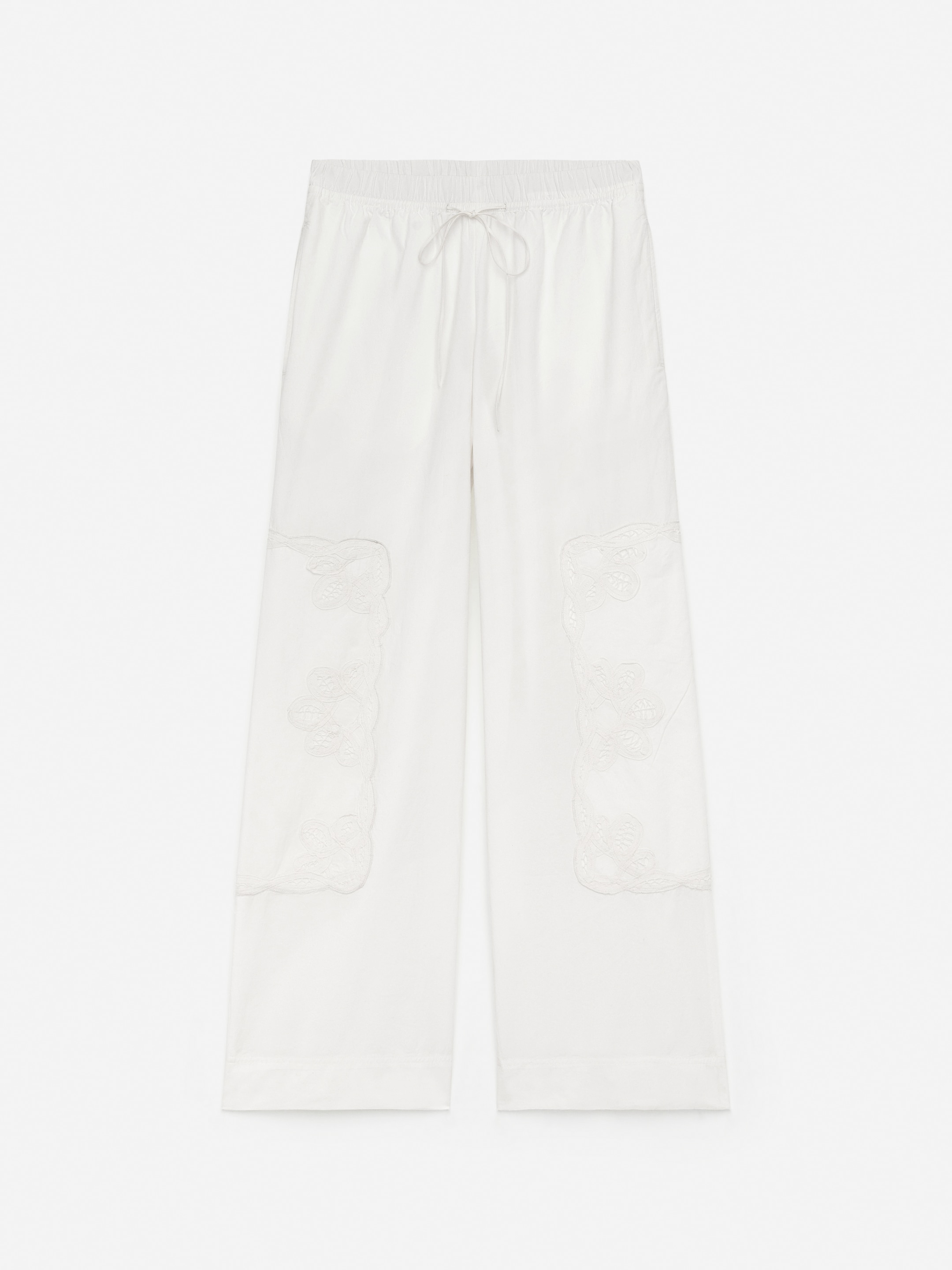 Embroidered Trousers - White - Relaxed fit - Women - StillMedia/DescriptiveStillLife - 2