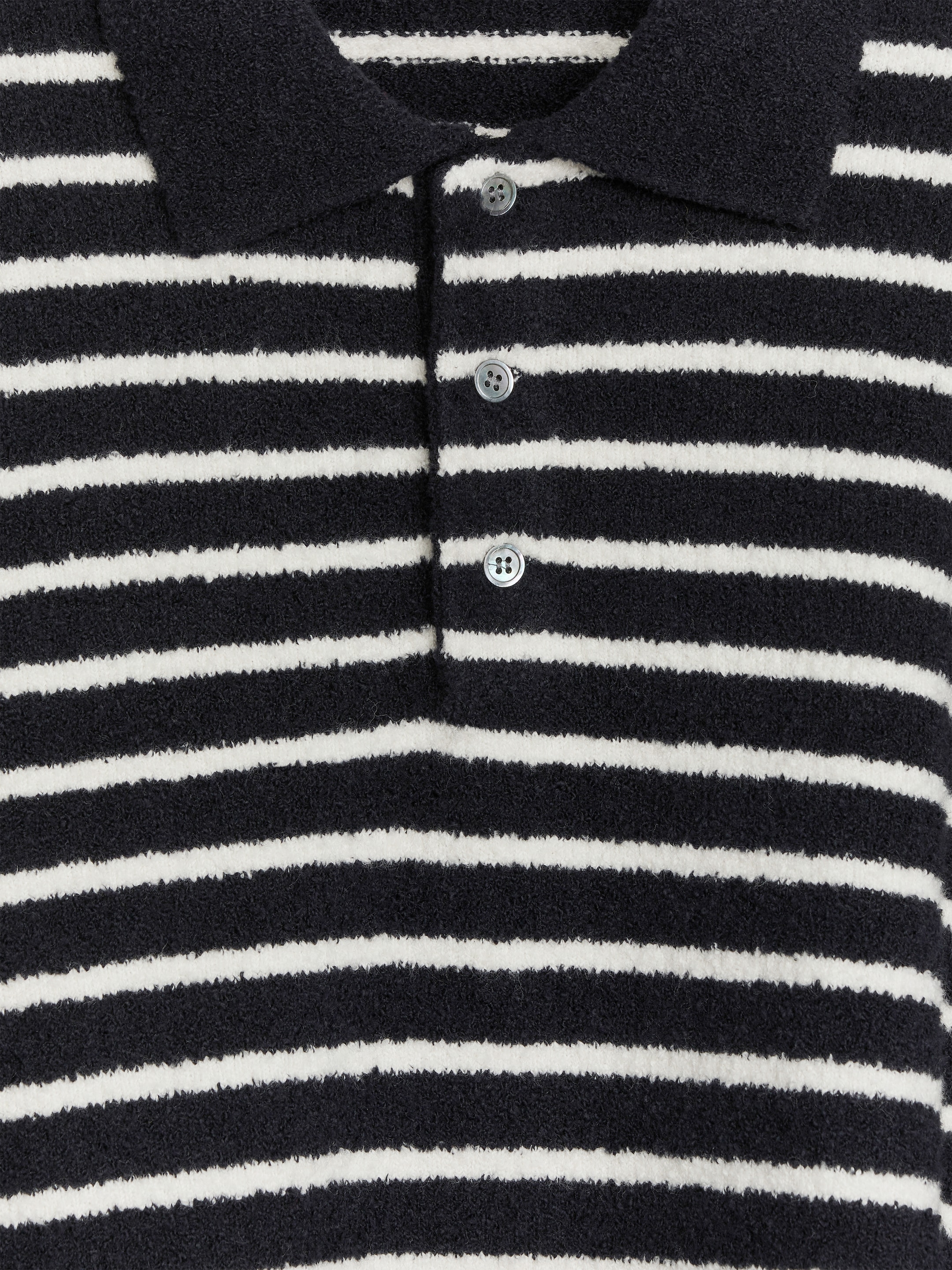 Stickad pikétröja - Mörkblå/off-white - Regular fit - Men - StillMedia/DescriptiveDetail - 2
