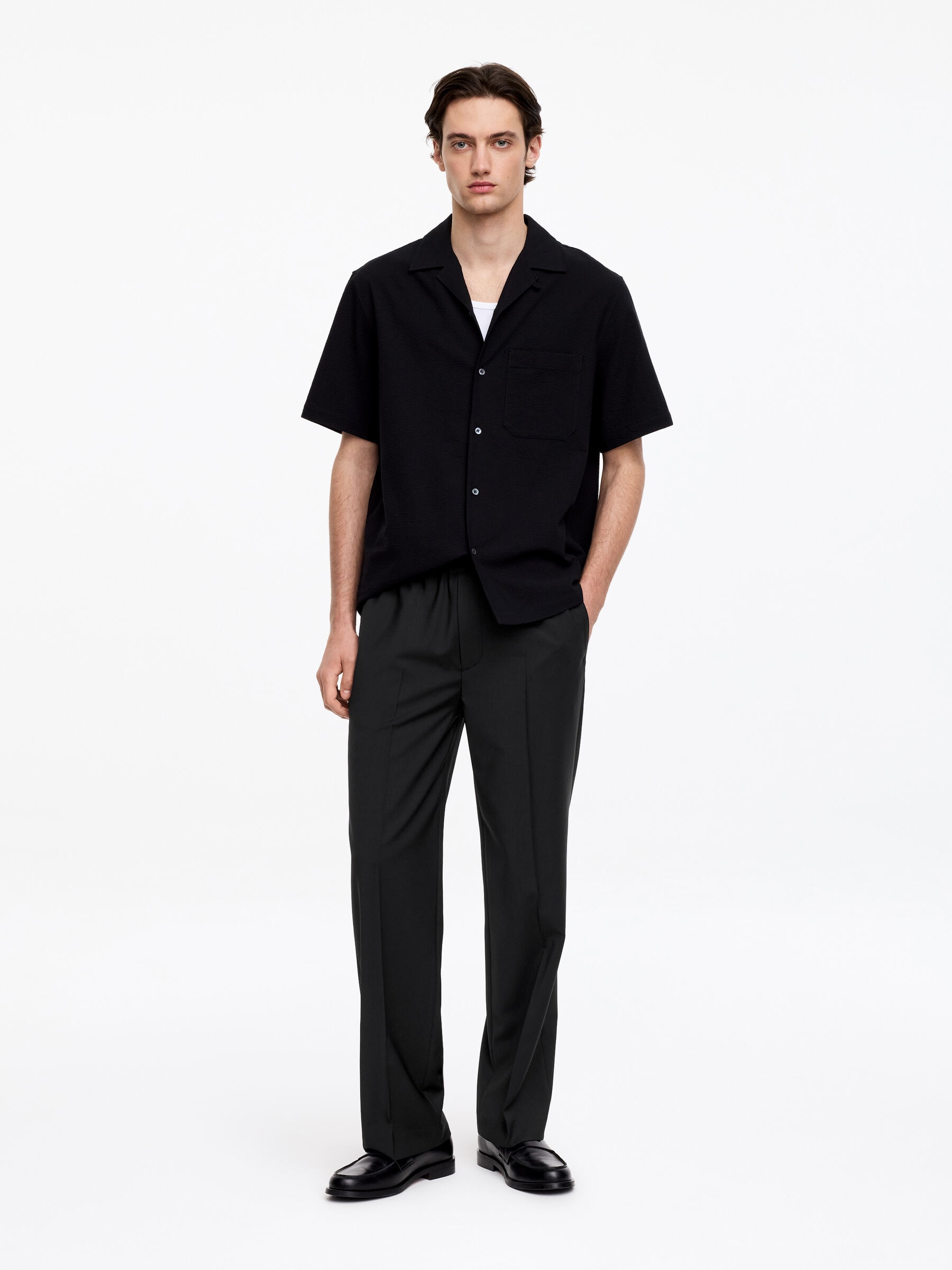 Wide Pull-On Trousers - Black - Loose fit - Men - StillMedia/Lookbook - 3