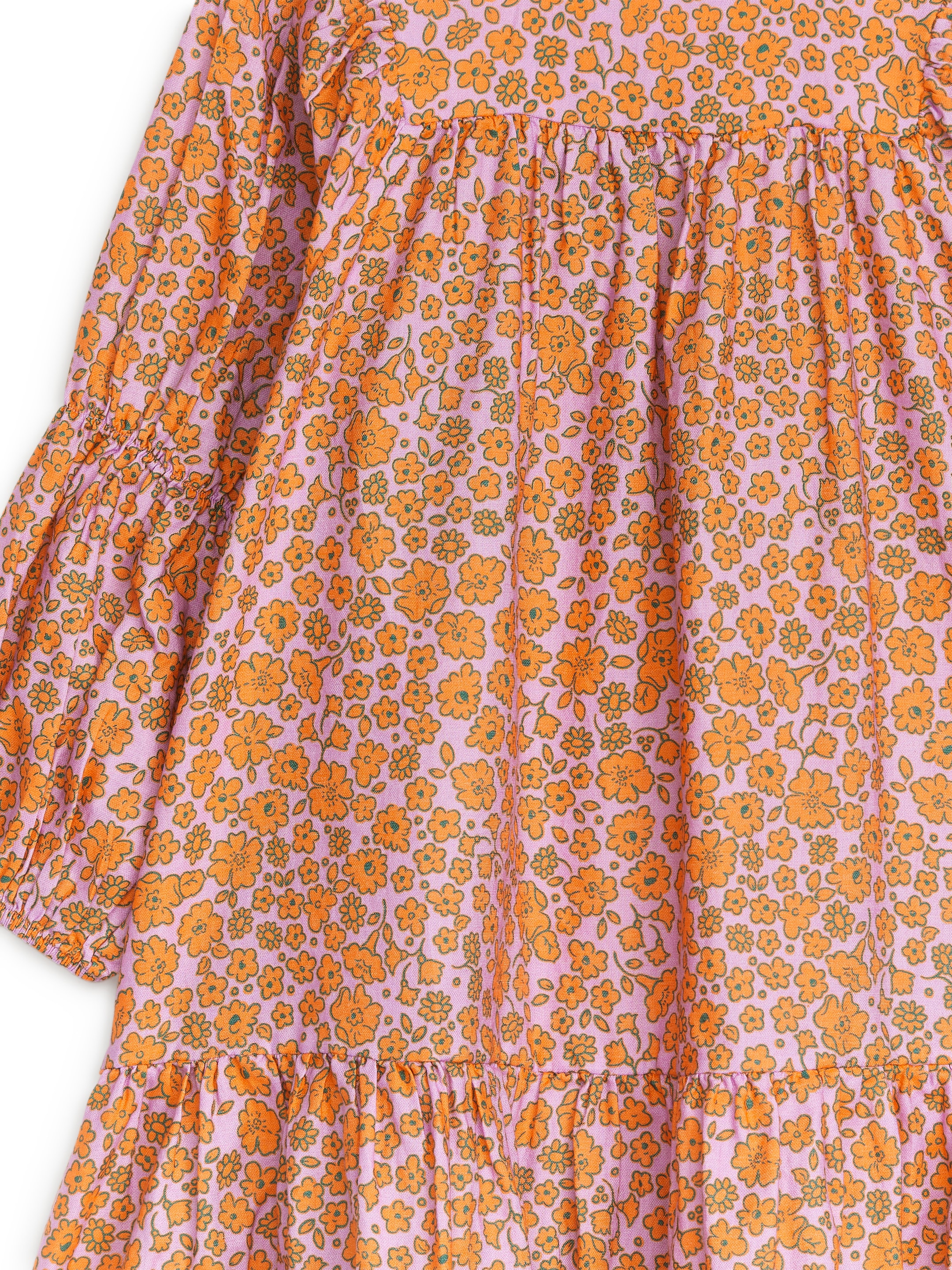 Rynkad poplinklänning - Orange/lila - Relaxed fit - Children - StillMedia/DescriptiveDetail - 2