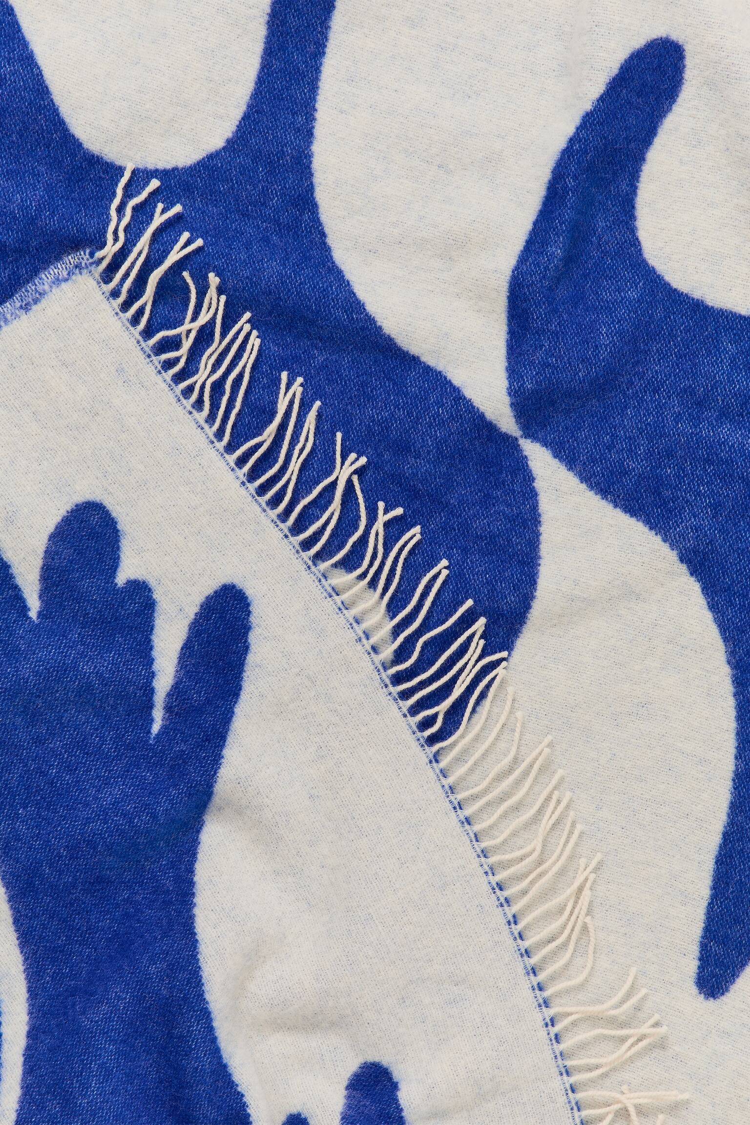 Plaid en laine Klippan - Bleu/Blanc/Noir/Blanc - 3