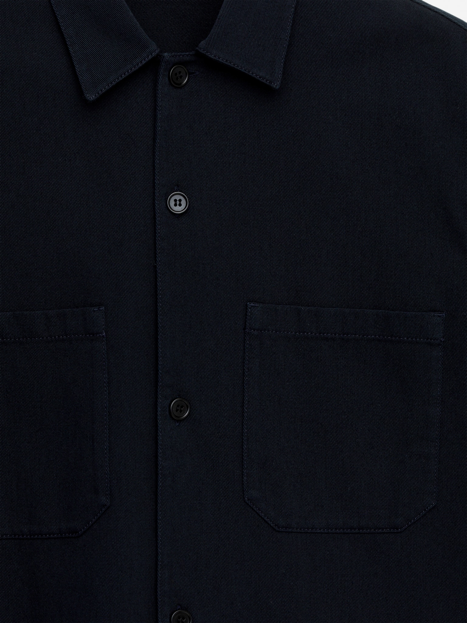 Overshirt i bomuldstwill - Mørkeblå/Sort - 2
