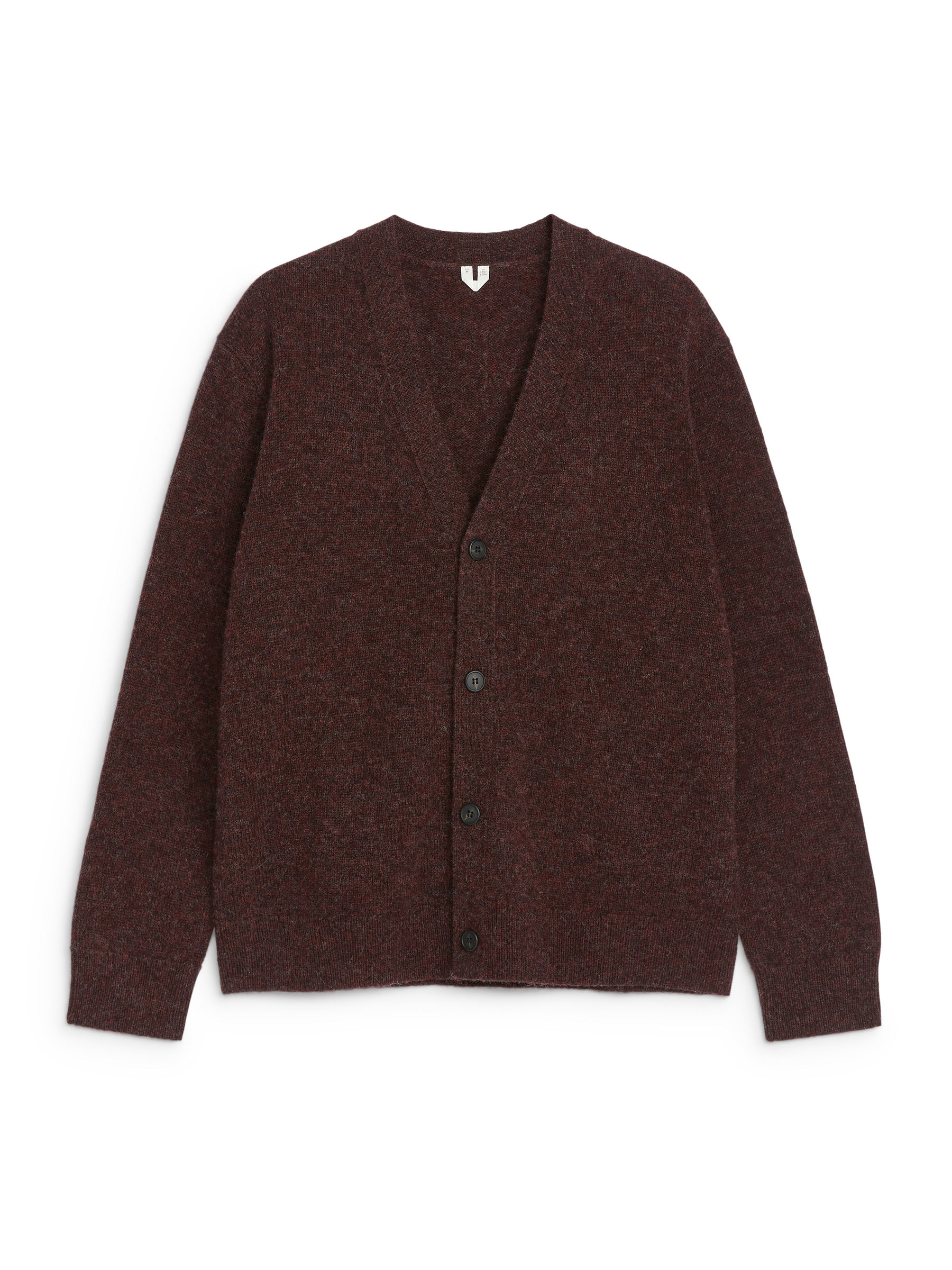 V-Neck Wool Cardigan - Burgundy - Regular fit - Men - StillMedia/DescriptiveStillLife - 1