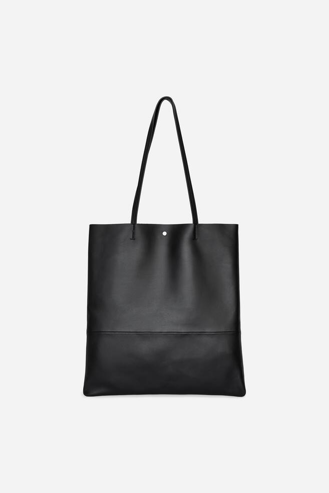 Sac fourre-tout en cuir - Noir/Gris foncé - 1