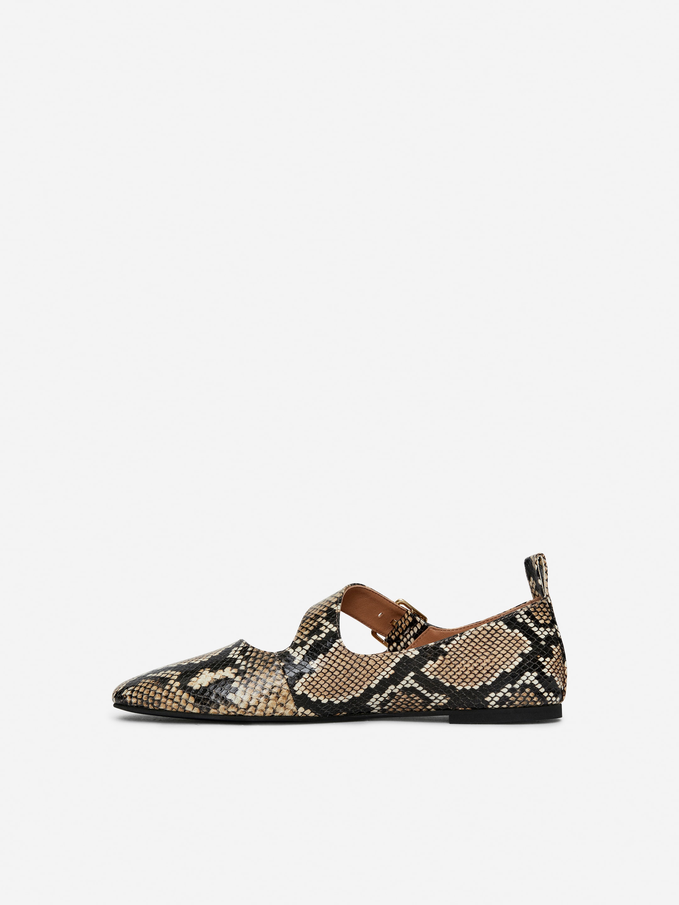 Leather Mary Jane Flats - Multi Colour/Faux Snake - Women - StillMedia/DescriptiveStillLife - 2