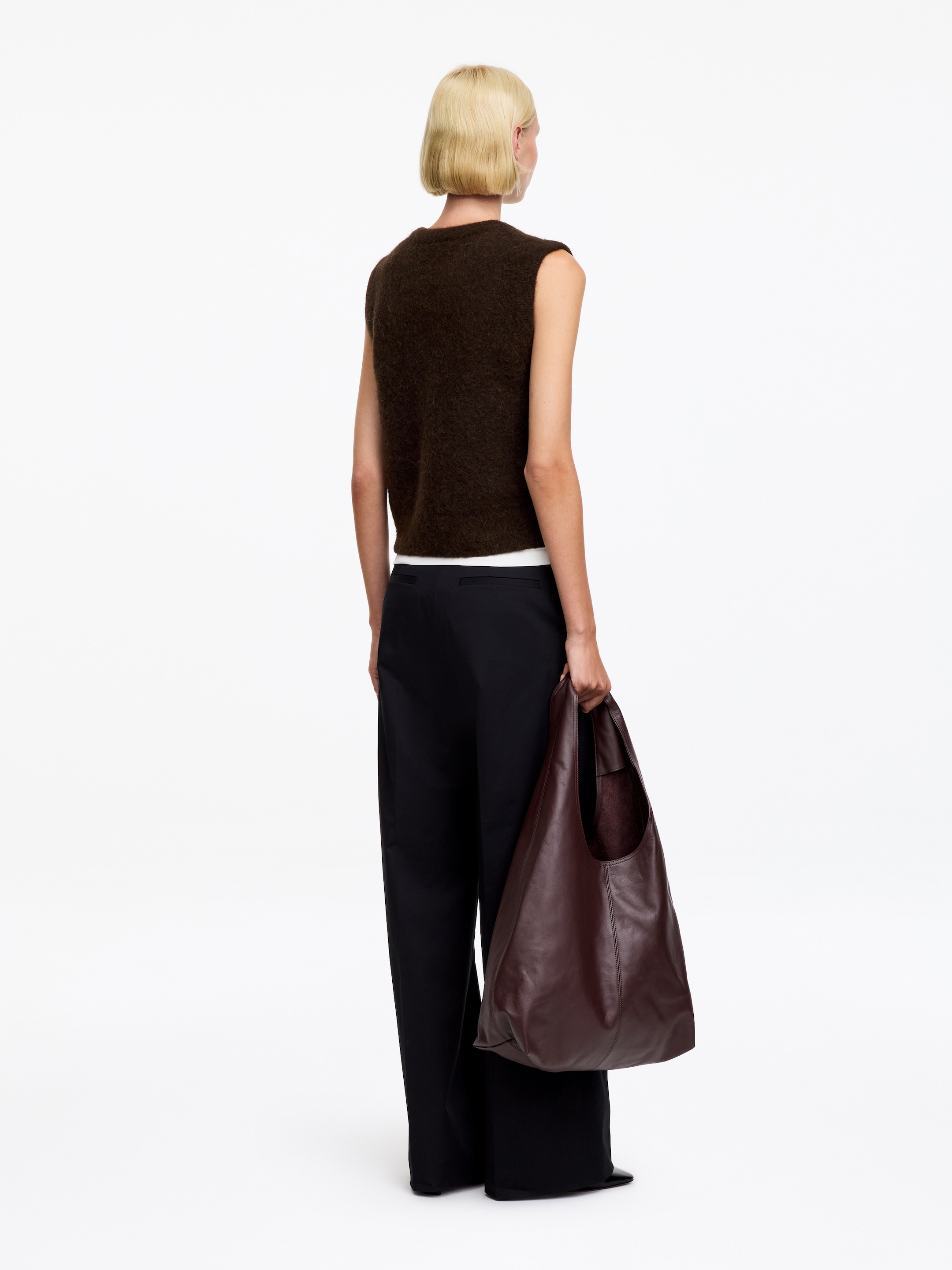 Alpaca-Wool Blend Vest - Marrón oscuro - Corte estándar - women - StillMedia/Lookbook - 5