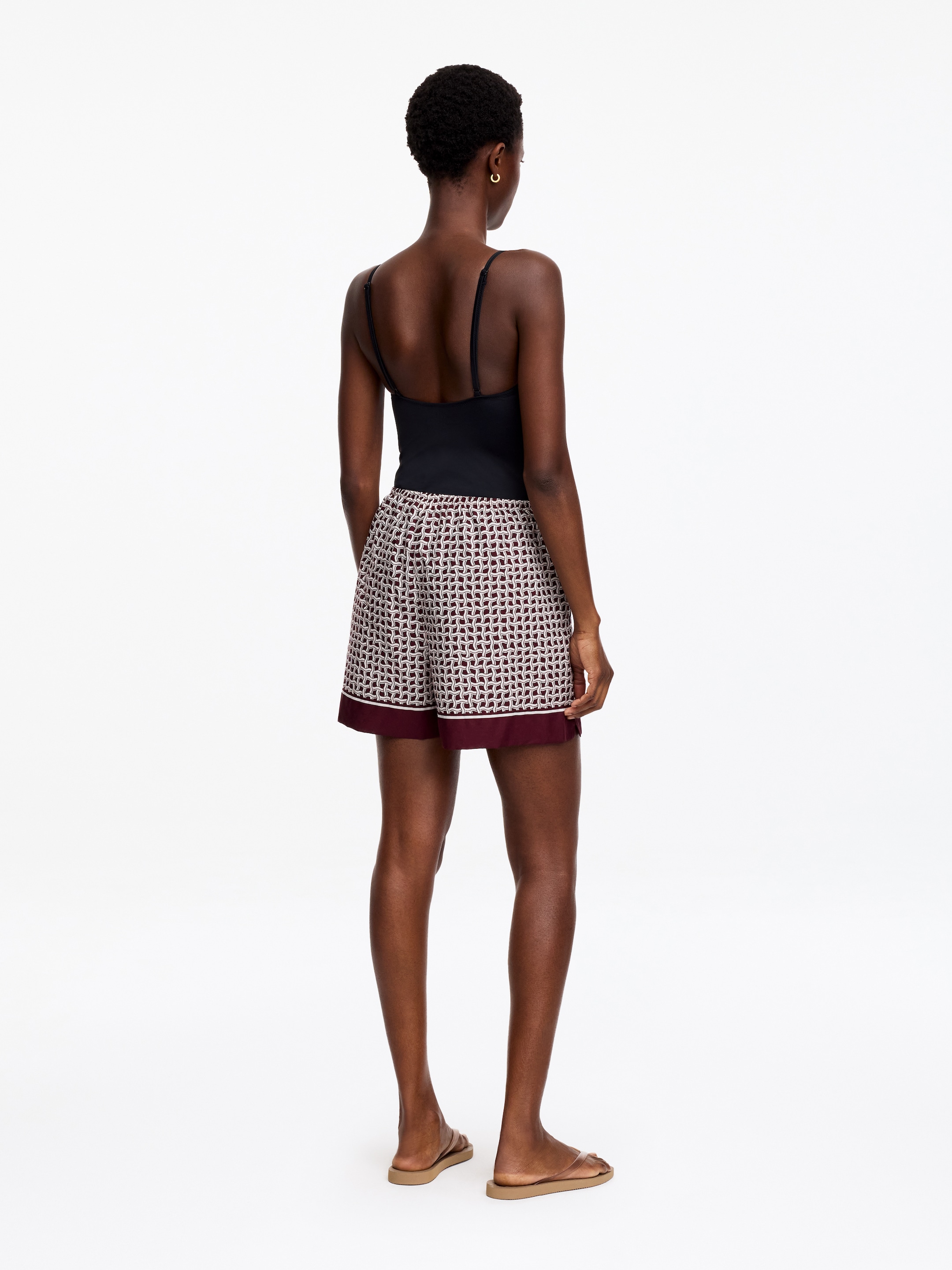 Lyocell Blend Shorts - Dark red - Regular fit - Women - StillMedia/Lookbook - 5