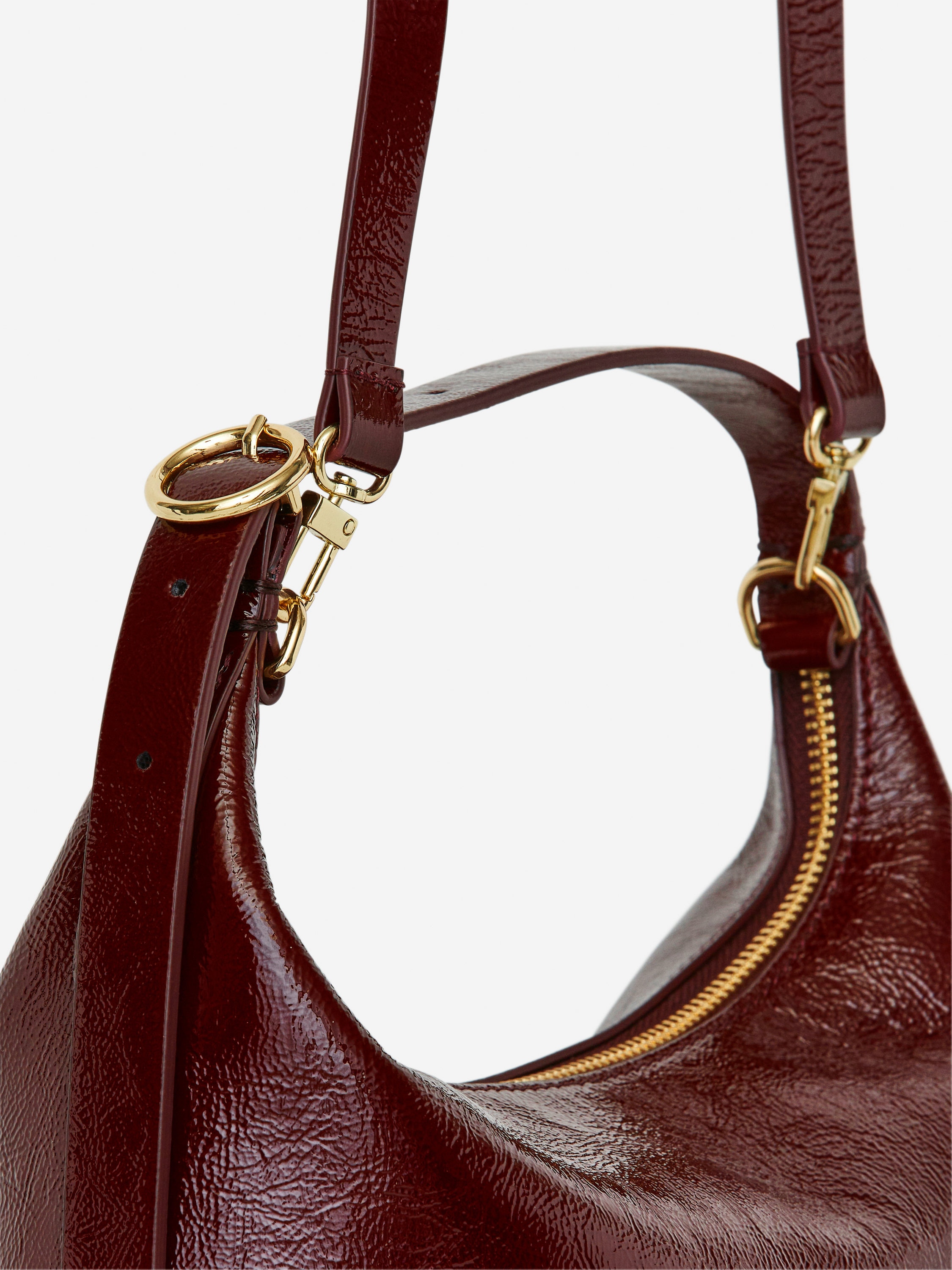 Boxy Leather Bag - Burgundy - Women - StillMedia/DescriptiveDetail - 3