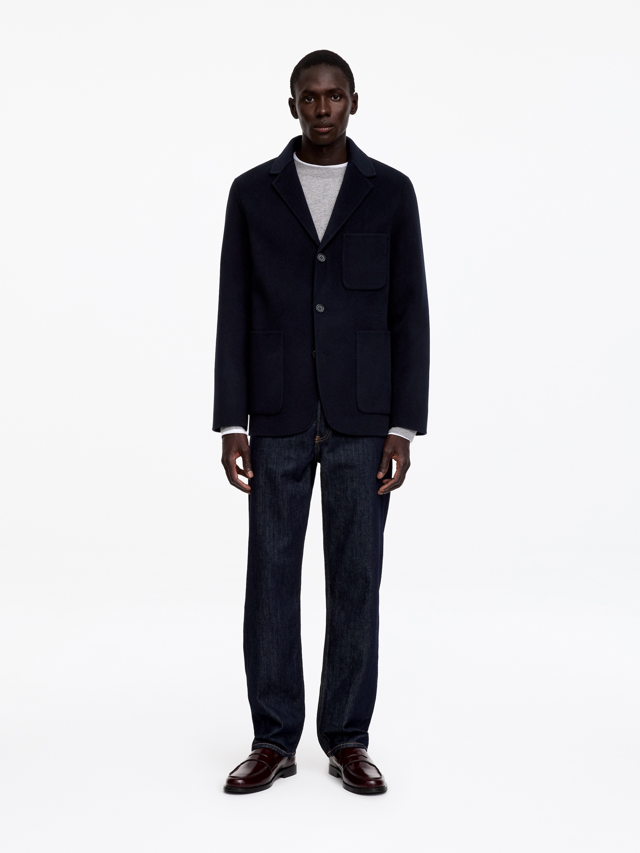 Wool Doublé Blazer-Blue-20042