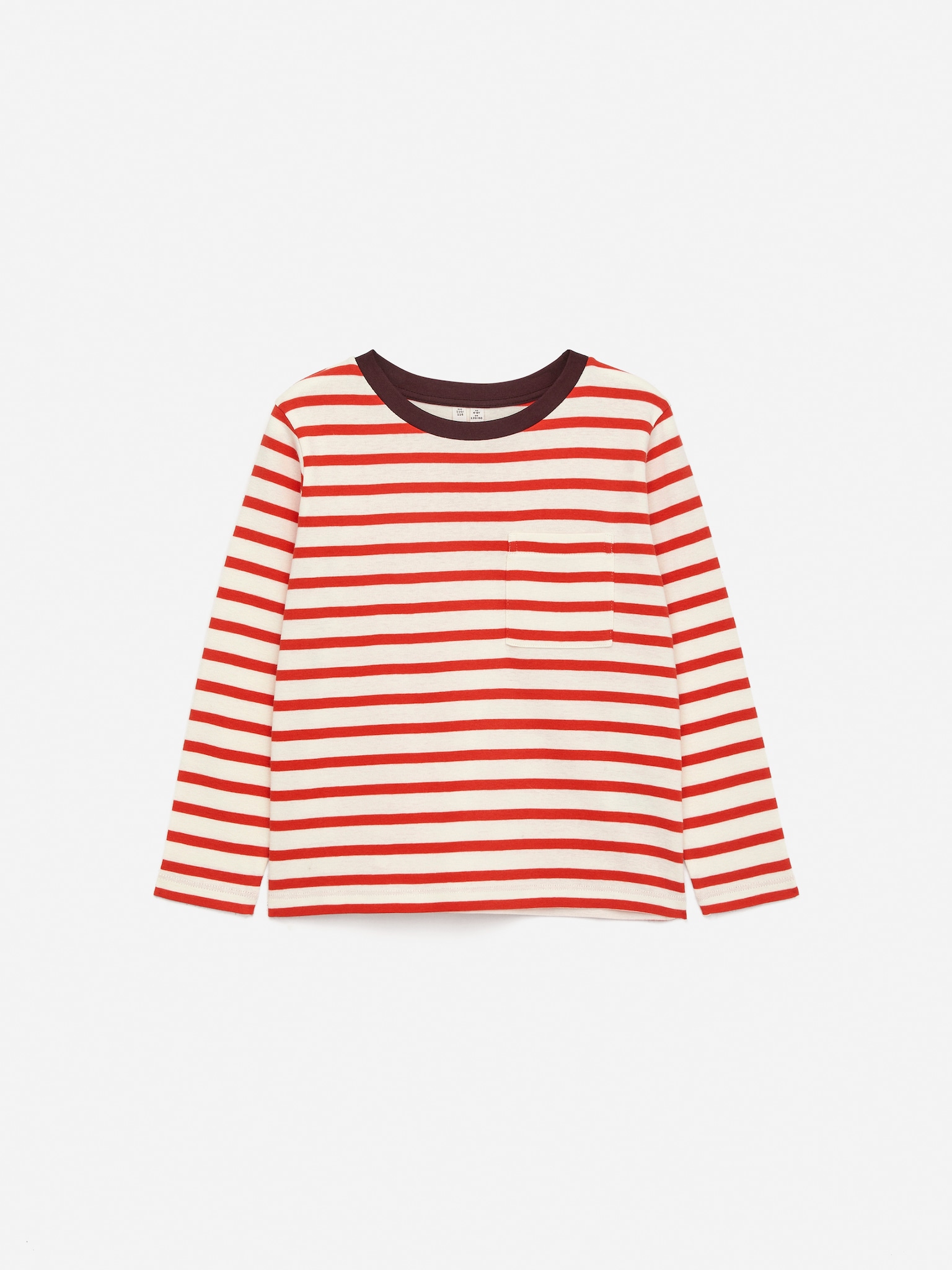 Langarm-T-Shirt - Cremeweiß/Rot/Weiß/Dunkelblau