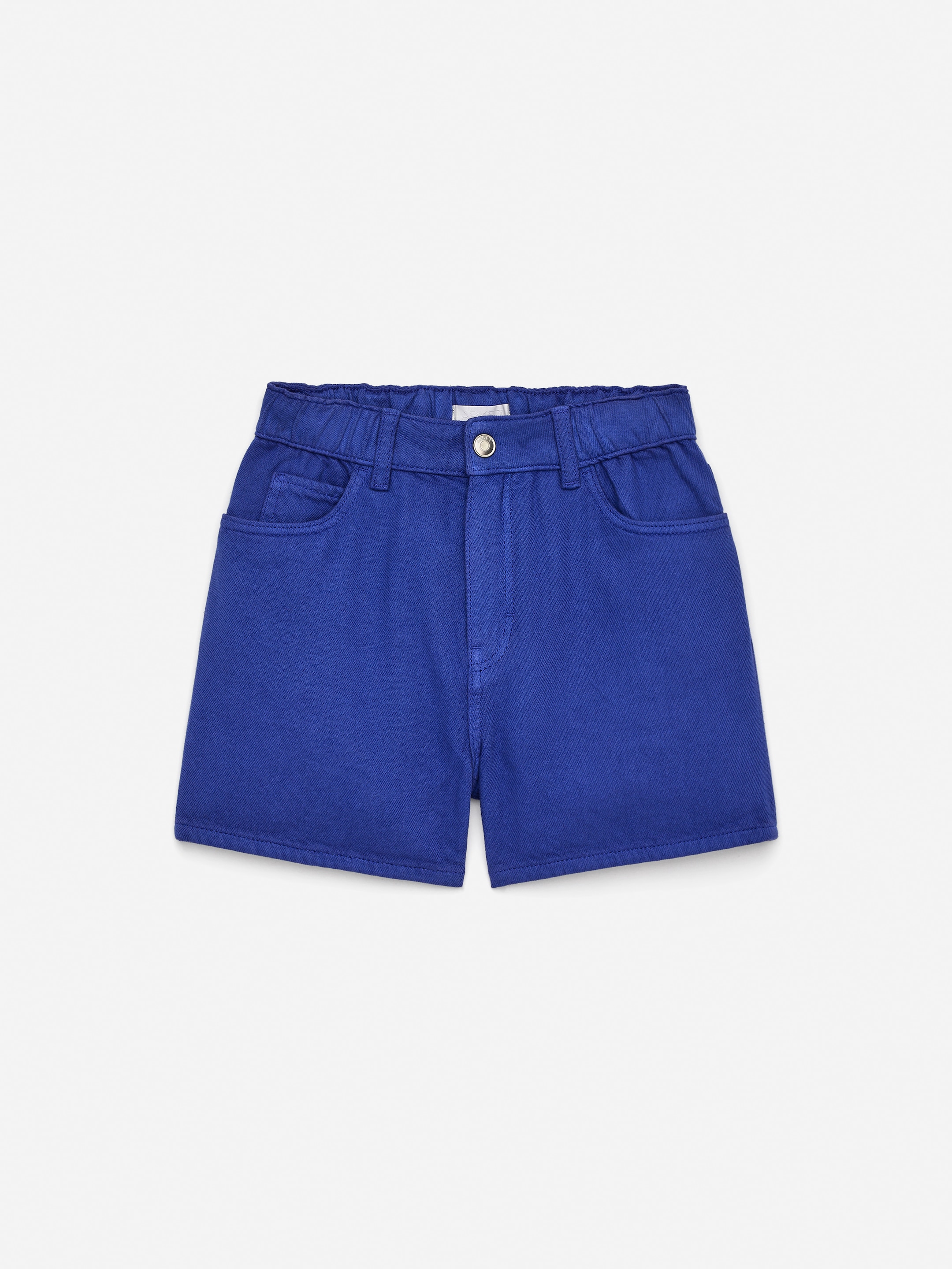 Embroidered Denim Shorts-#3B4EA3-15728