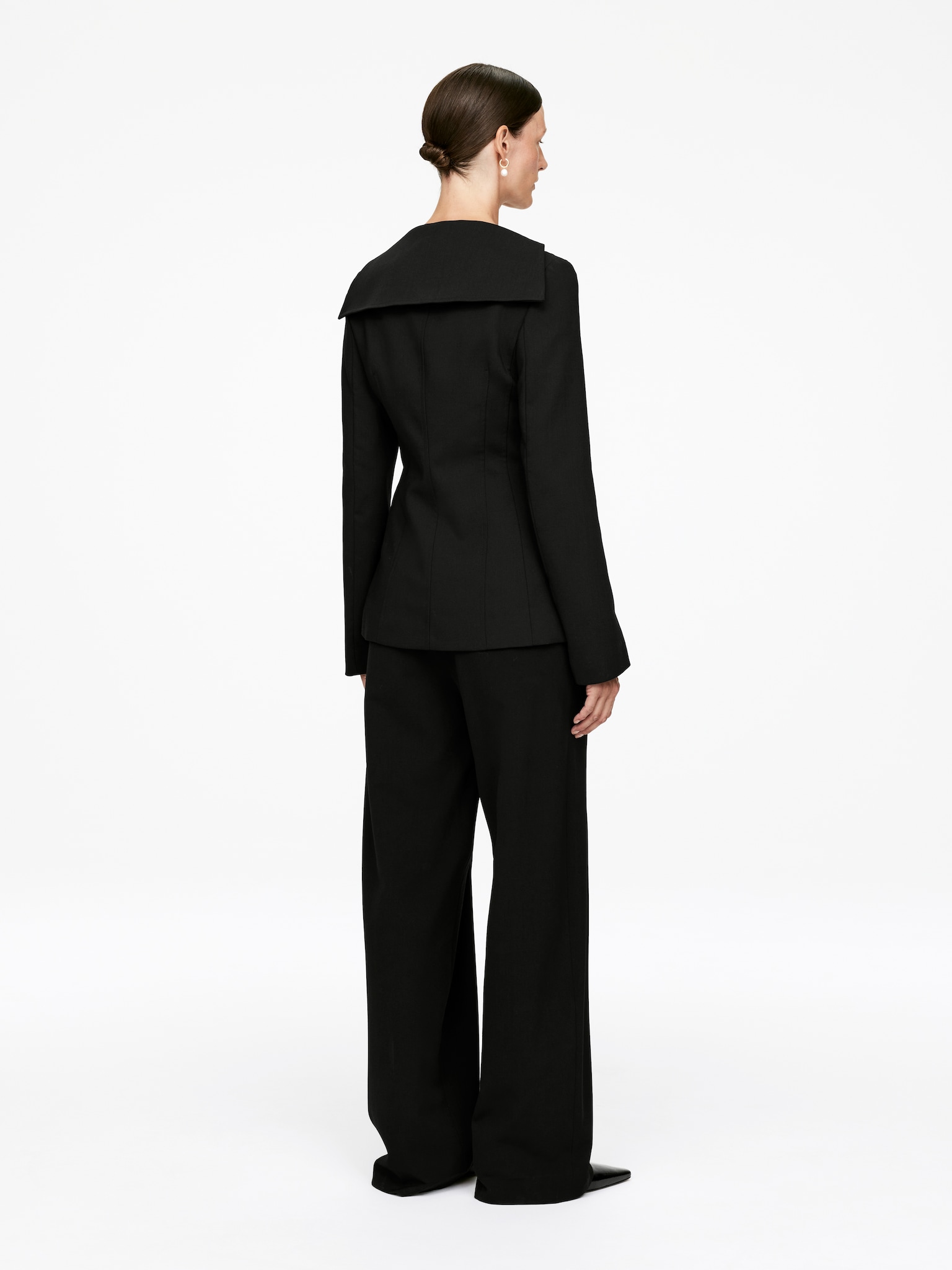 Off-Shoulder Blazer - Black - 3
