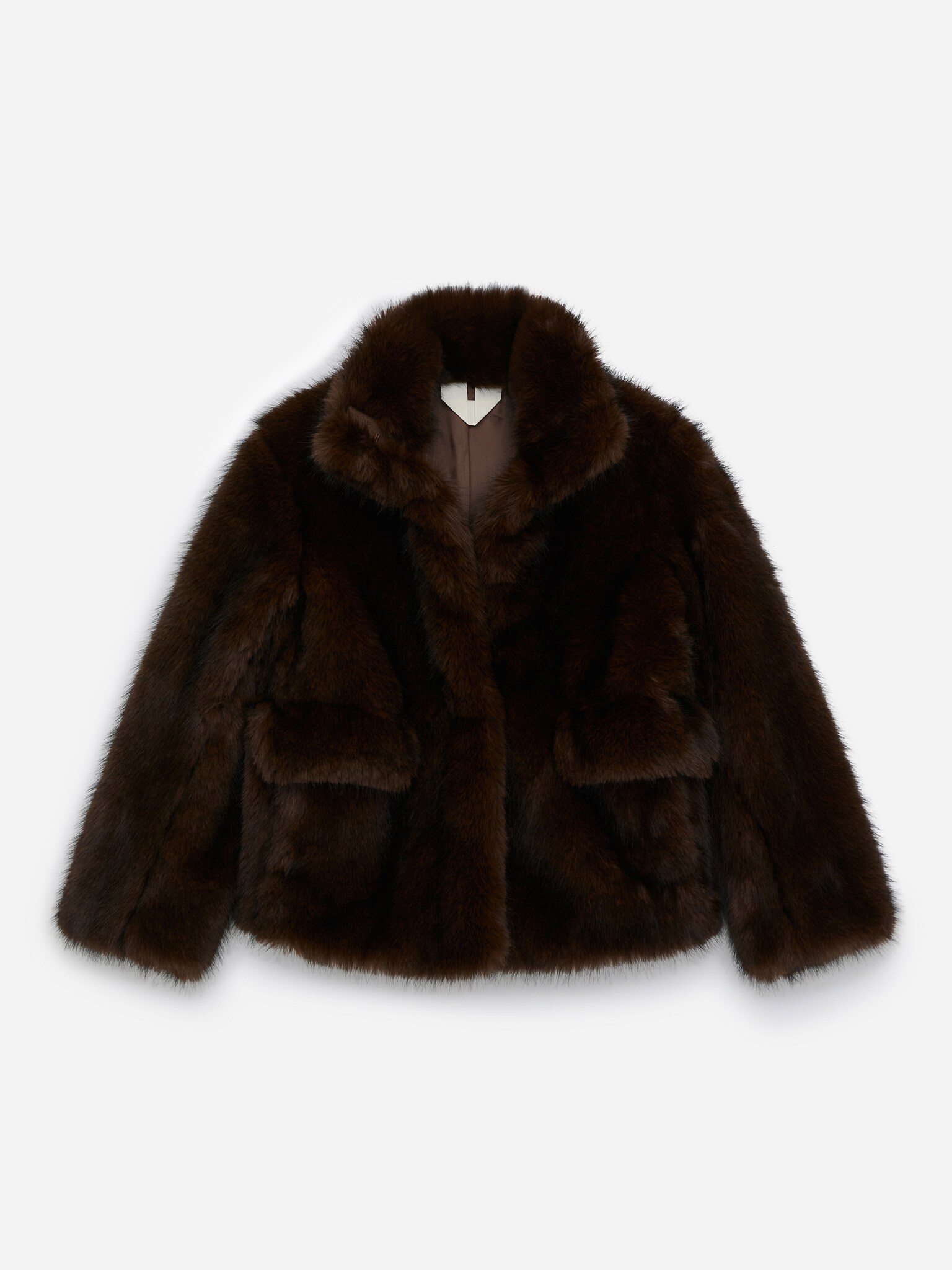 Veste en fausse fourrure - Marron foncé - 6