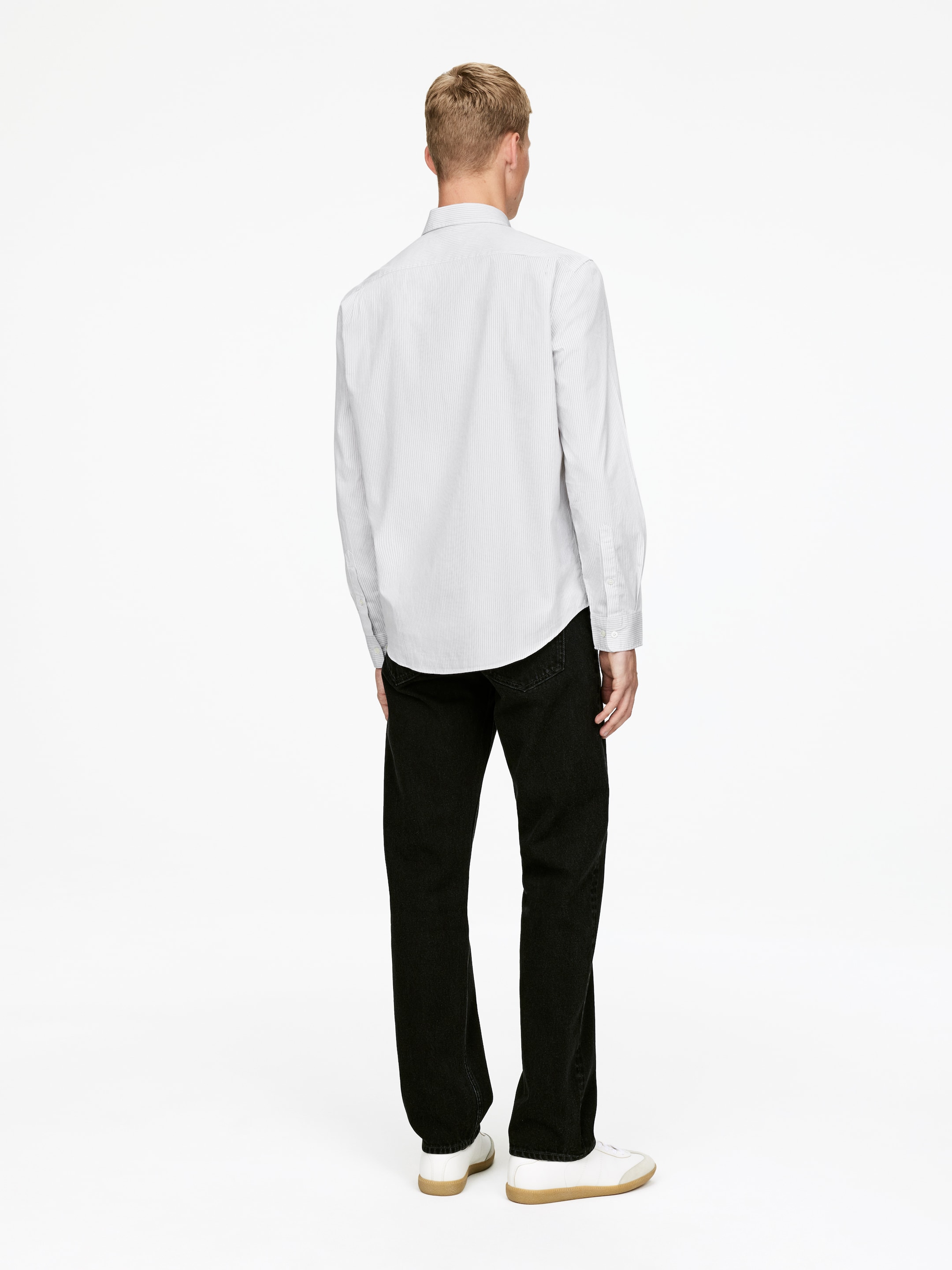 Grotere afbeelding bekijken: Poplin Shirt - Blauw/wit/zwart - HEREN | H&M BE 3