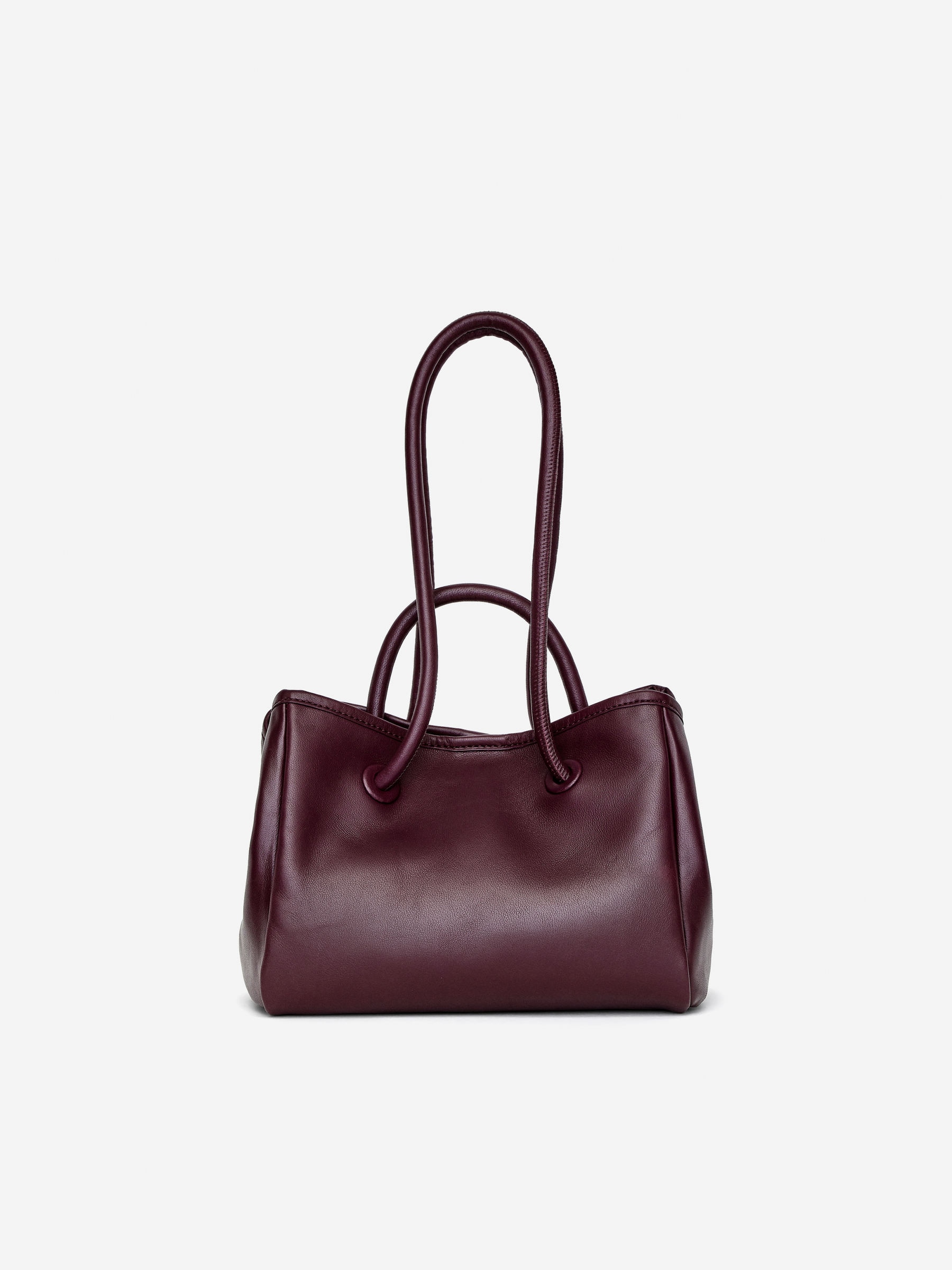 Crossbody Leather Bag-#4B262D-16861