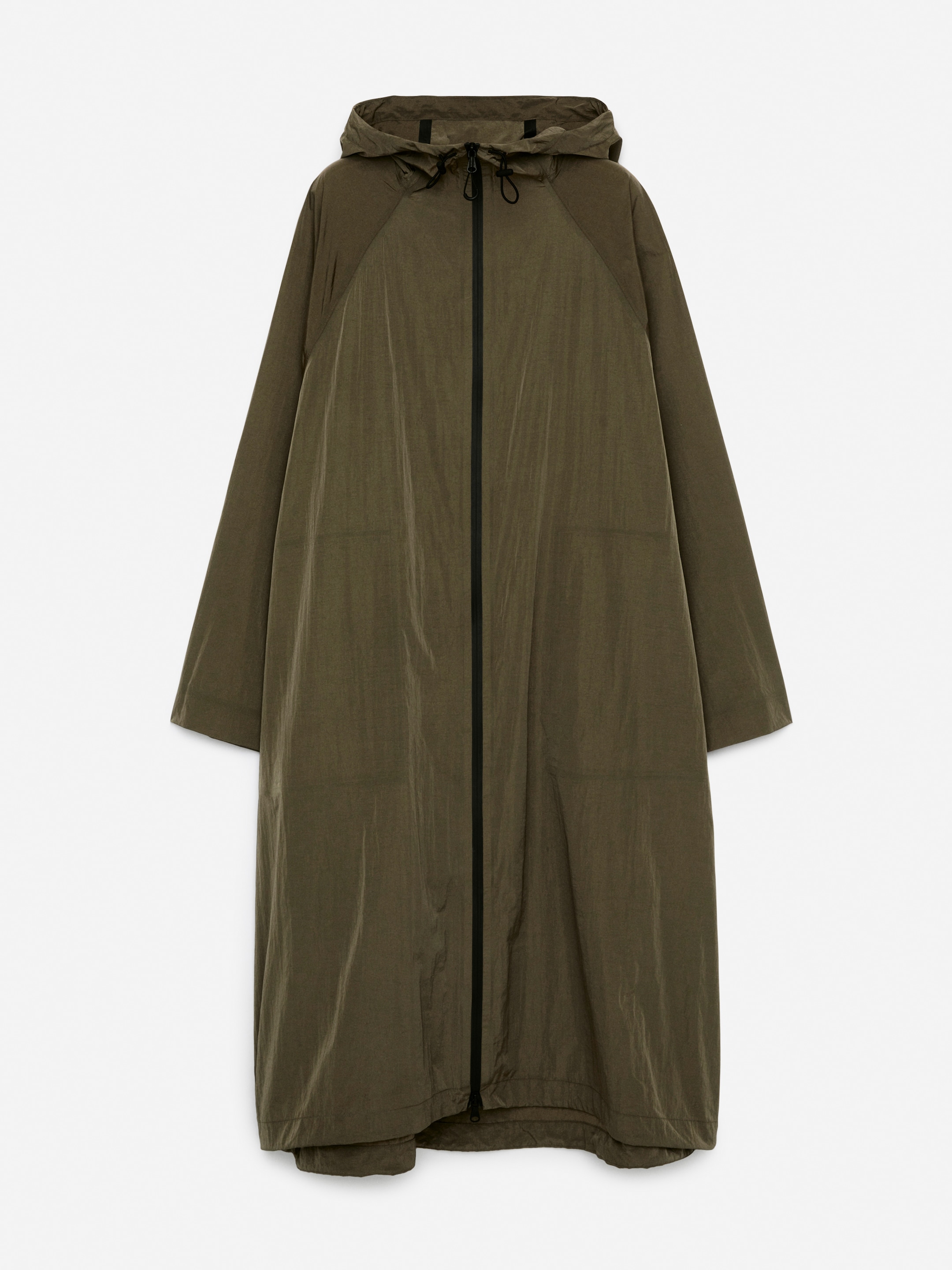 Hooded Nylon Parka - Khaki Green - Loose fit - Women - StillMedia/DescriptiveStillLife - 1